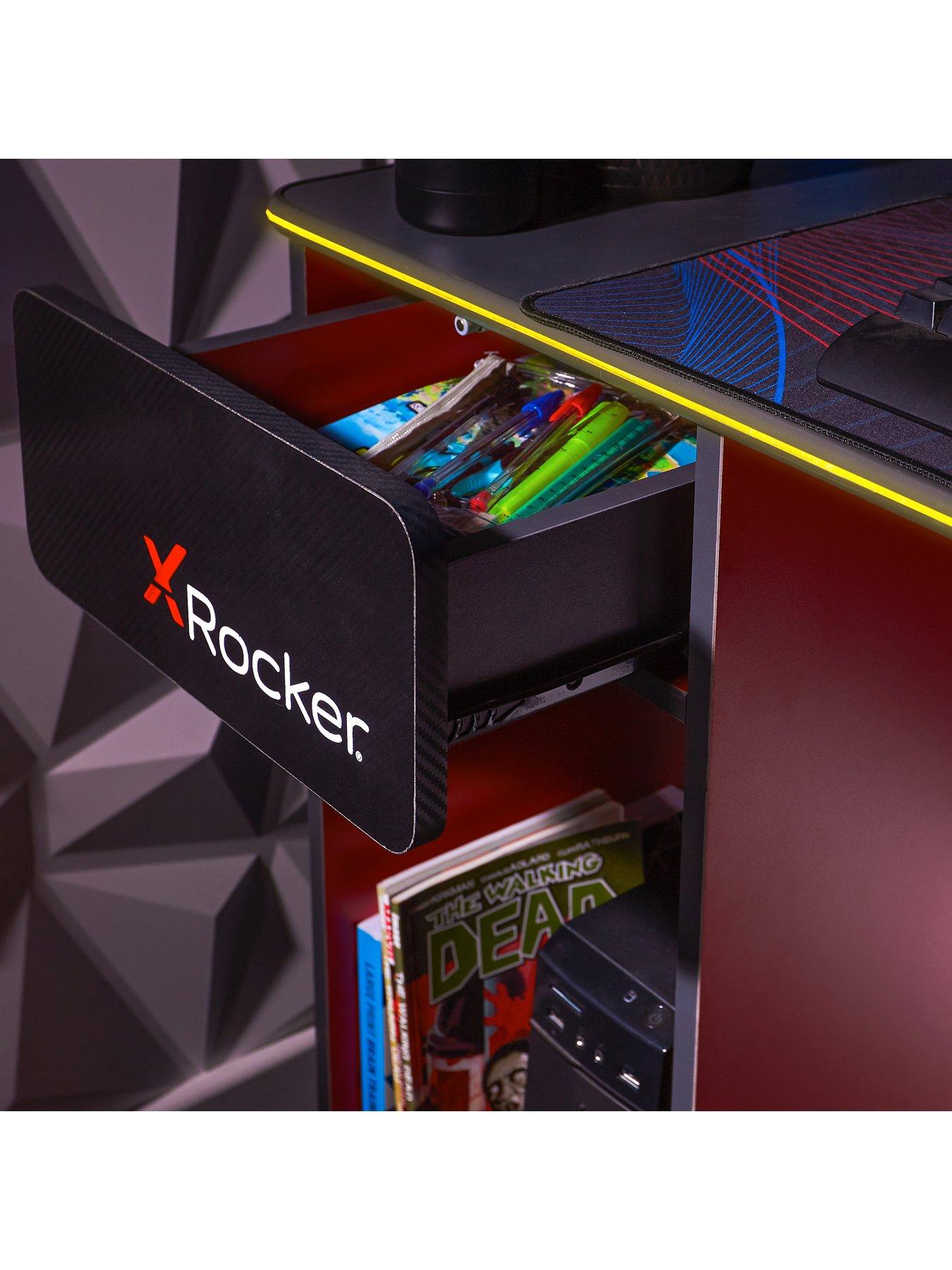 Image 4 of 6 of X Rocker Carbon-tek Gaming Desk With Wireless Charging And Neo Fibre Led Lighting