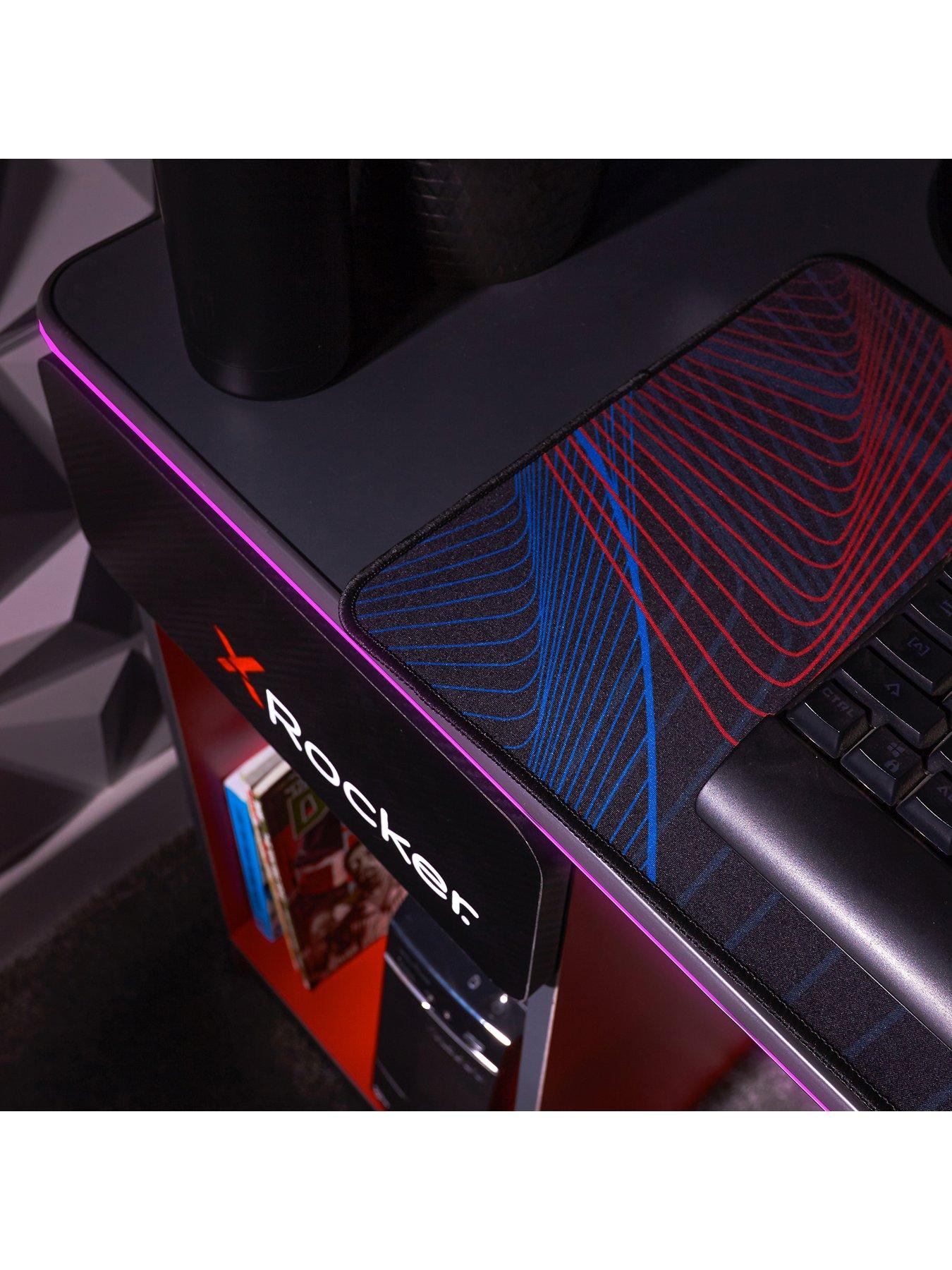 Image 5 of 6 of X Rocker Carbon-tek Gaming Desk With Wireless Charging And Neo Fibre Led Lighting