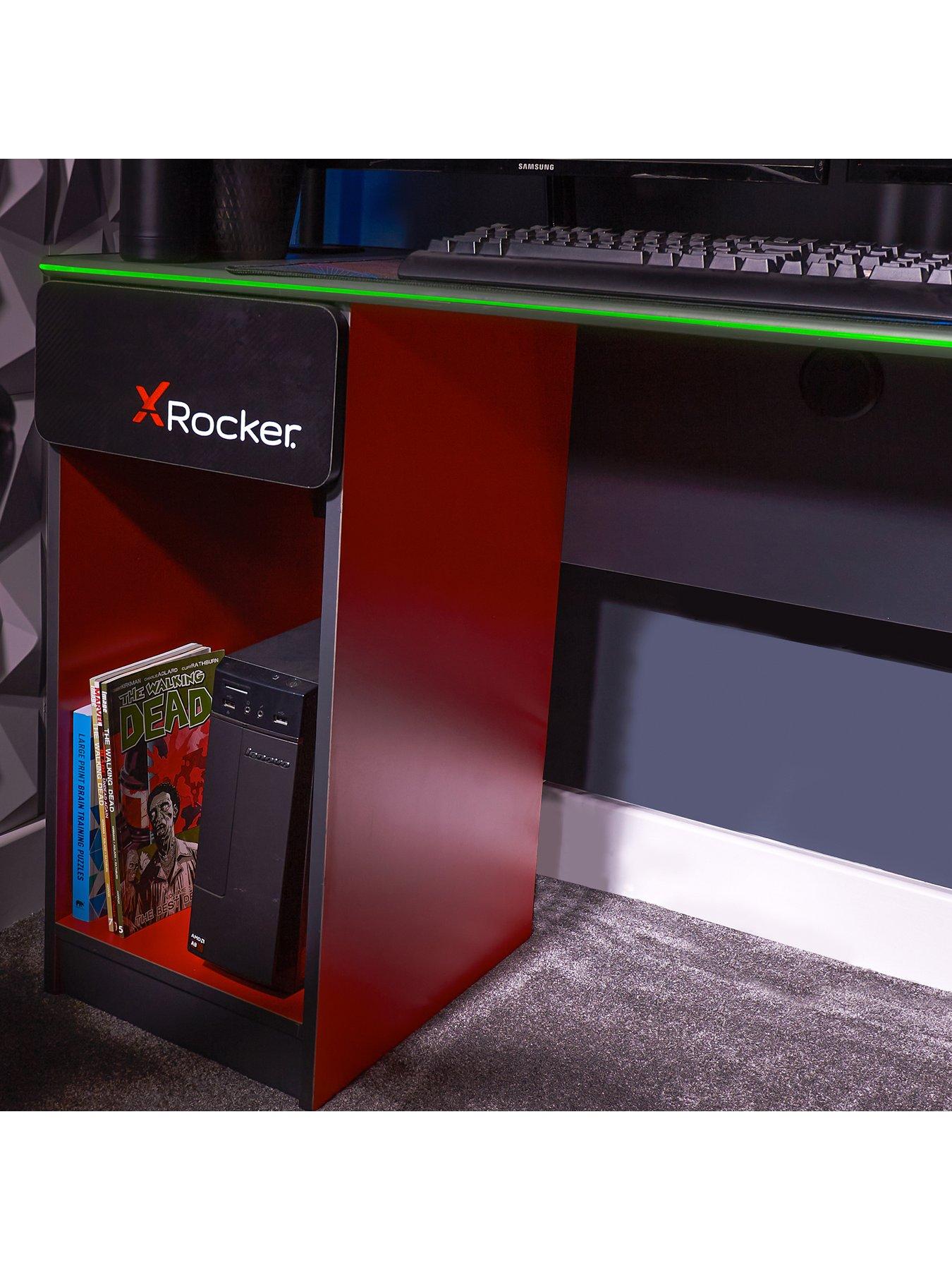 Image 6 of 6 of X Rocker Carbon-tek Gaming Desk With Wireless Charging And Neo Fibre Led Lighting