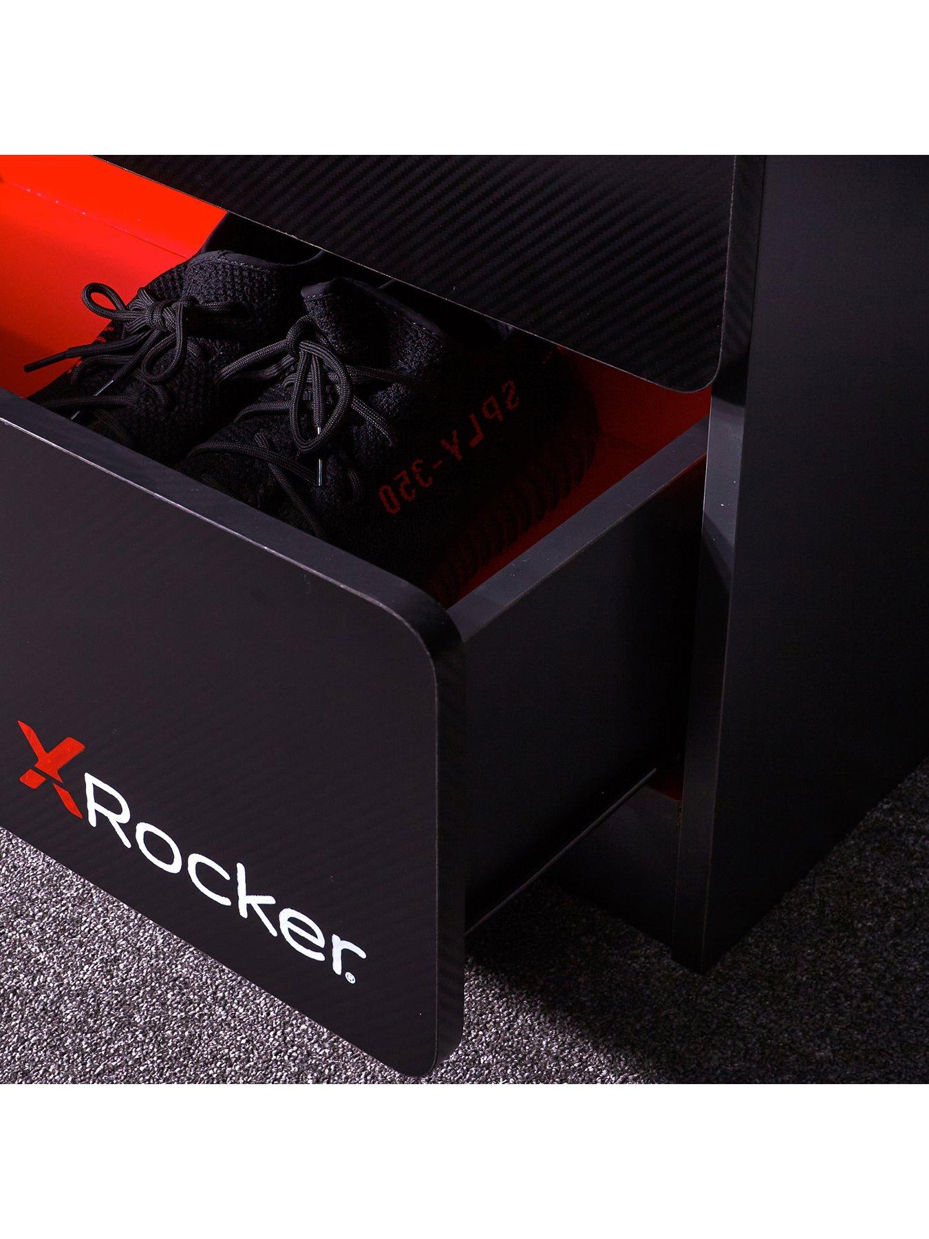 x-rocker-carbon-tek-2-door-wardrobe-withnbspdrawer-and-neo-fibre-led-lightingdetail