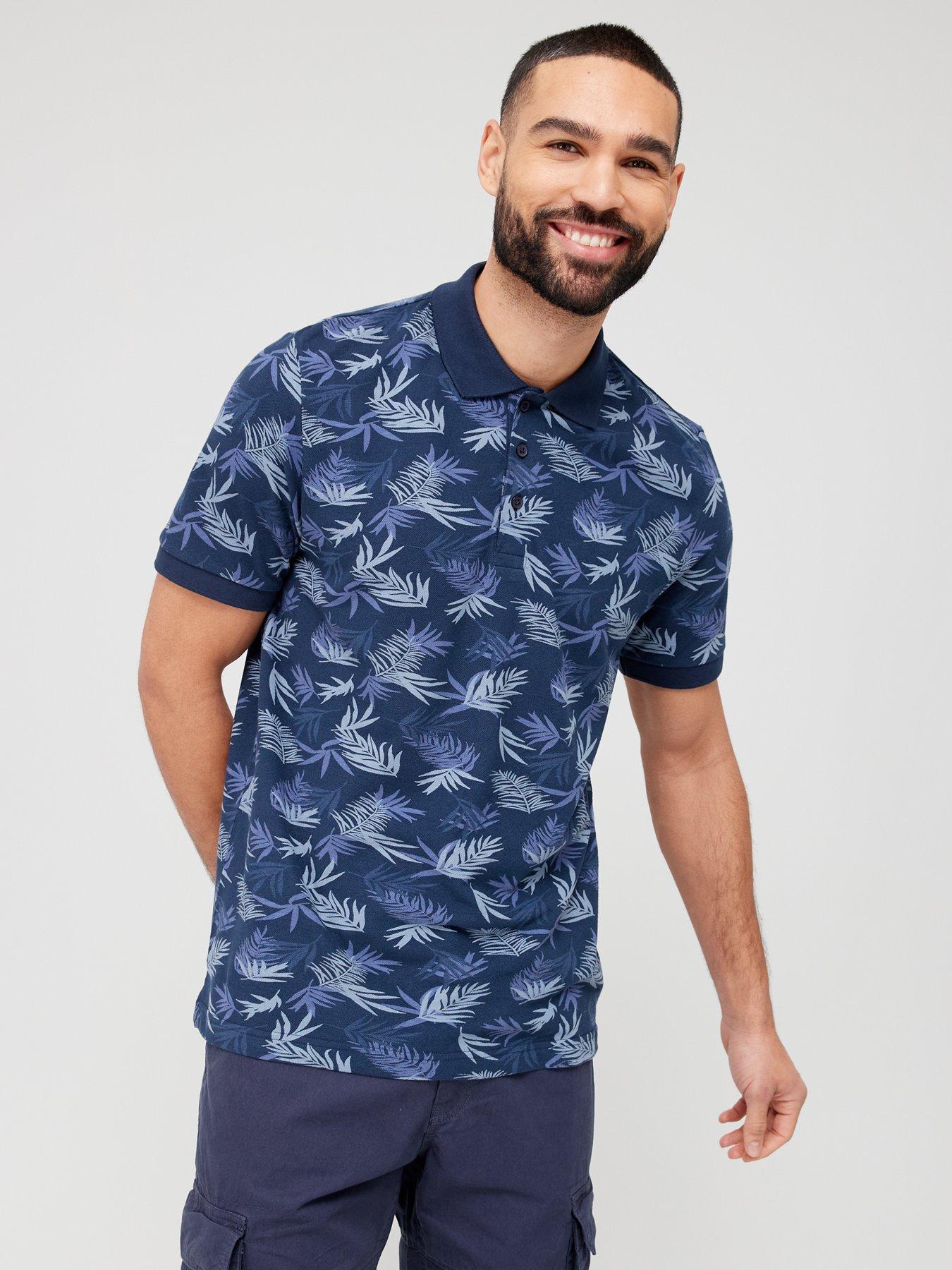 very-man-family-printed-palm-pique-polo-shirt-navyfront