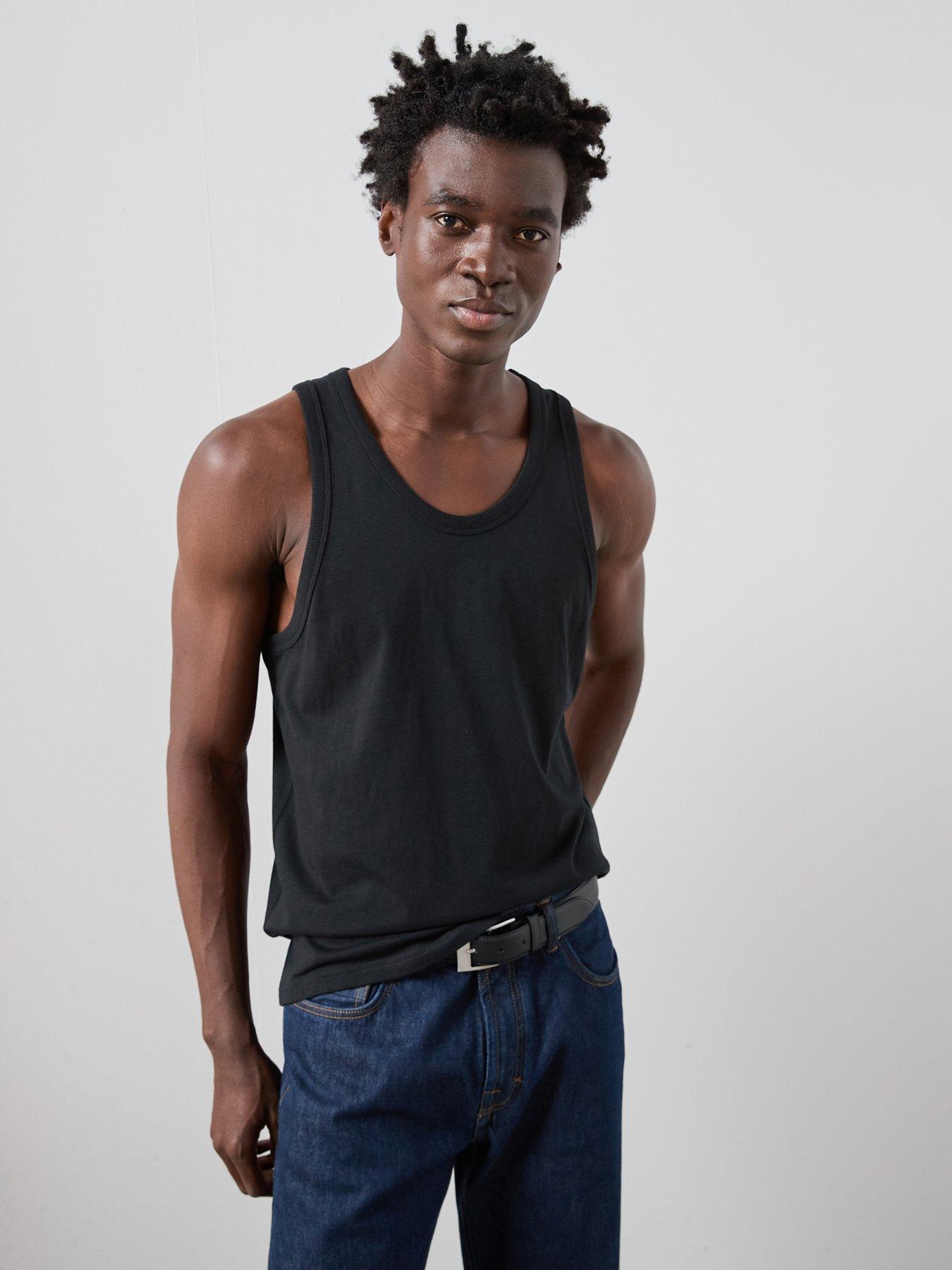 The Very Collection Pure Cotton Essential Jersey Vest - Black