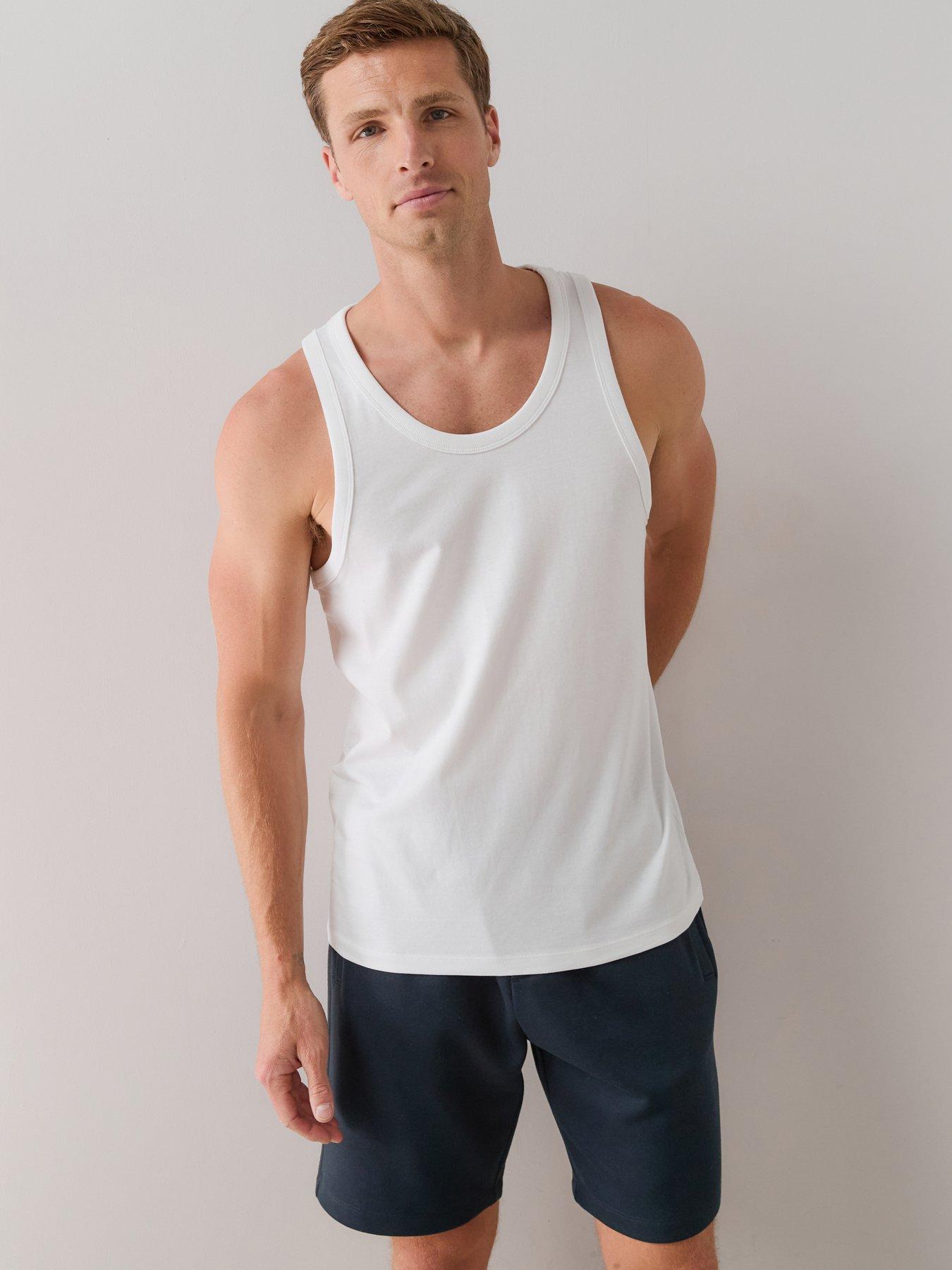 Image 1 of 7 of The Very Collection Pure Cotton Essential Jersey Vest - White