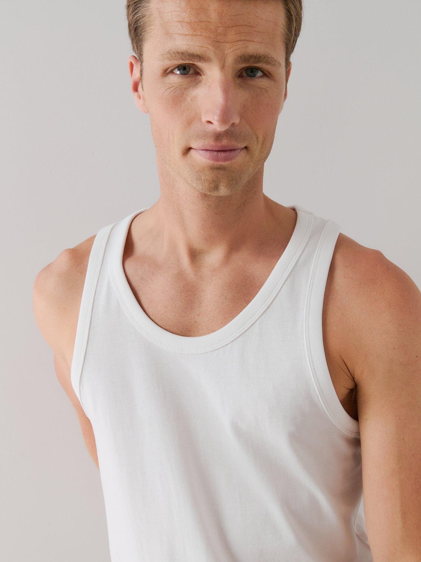 Image 6 of 7 of The Very Collection Pure Cotton Essential Jersey Vest - White