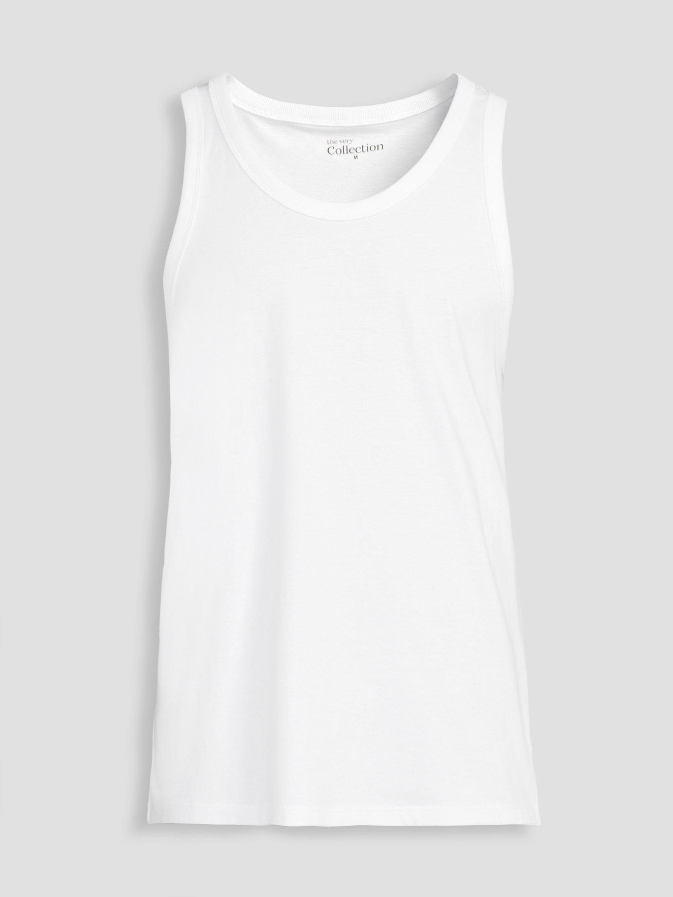 Image 7 of 7 of The Very Collection Pure Cotton Essential Jersey Vest - White