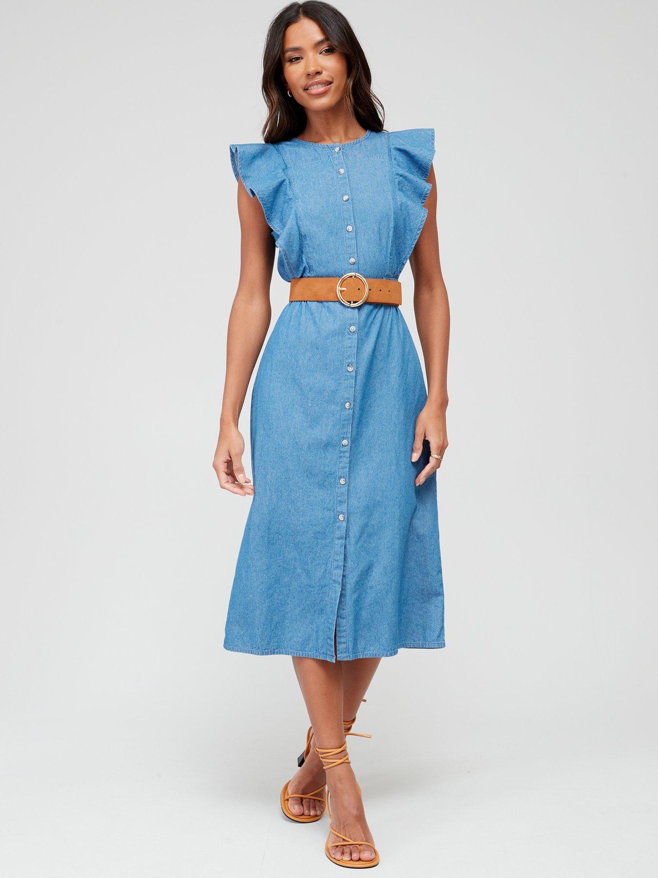 denim dress midi length