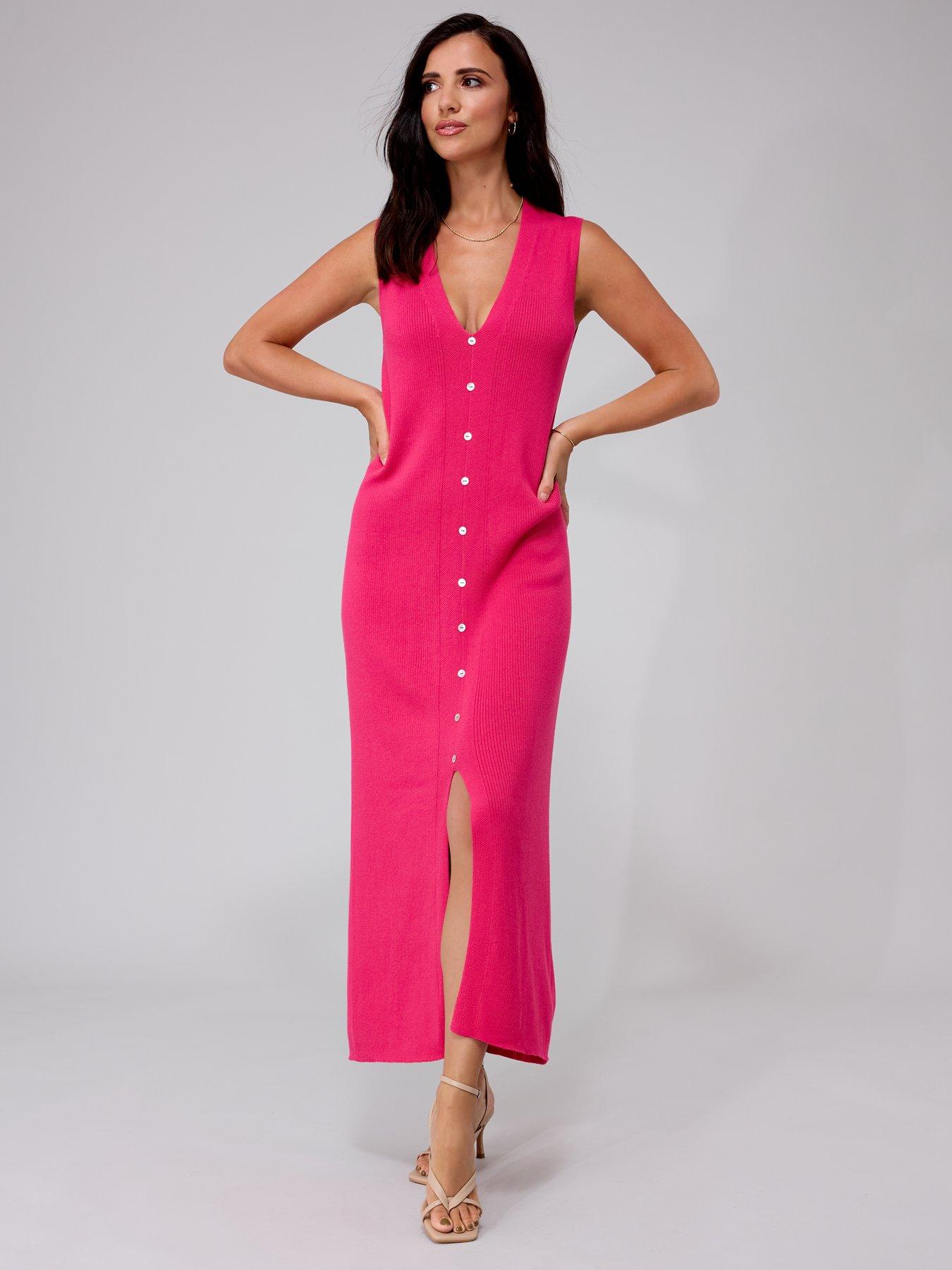 Lucy Mecklenburgh Lucy Mecklenburgh x V by Very High Neck Loose Jumper Dress  - Pink