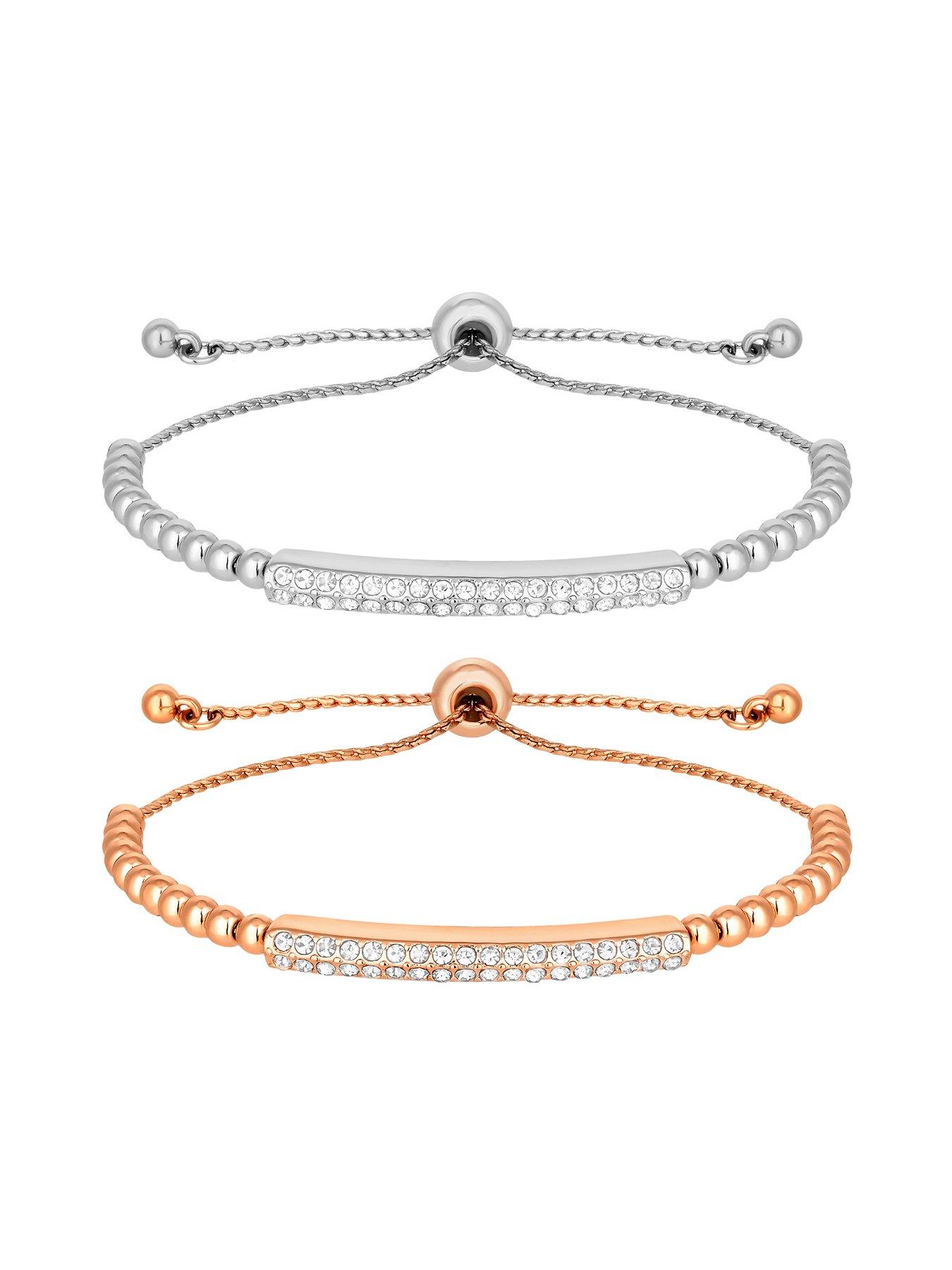 Image 2 of 2 of Lipsy Tri Tone Bar Toggle Bracelets 2 Pack - Gift Boxed