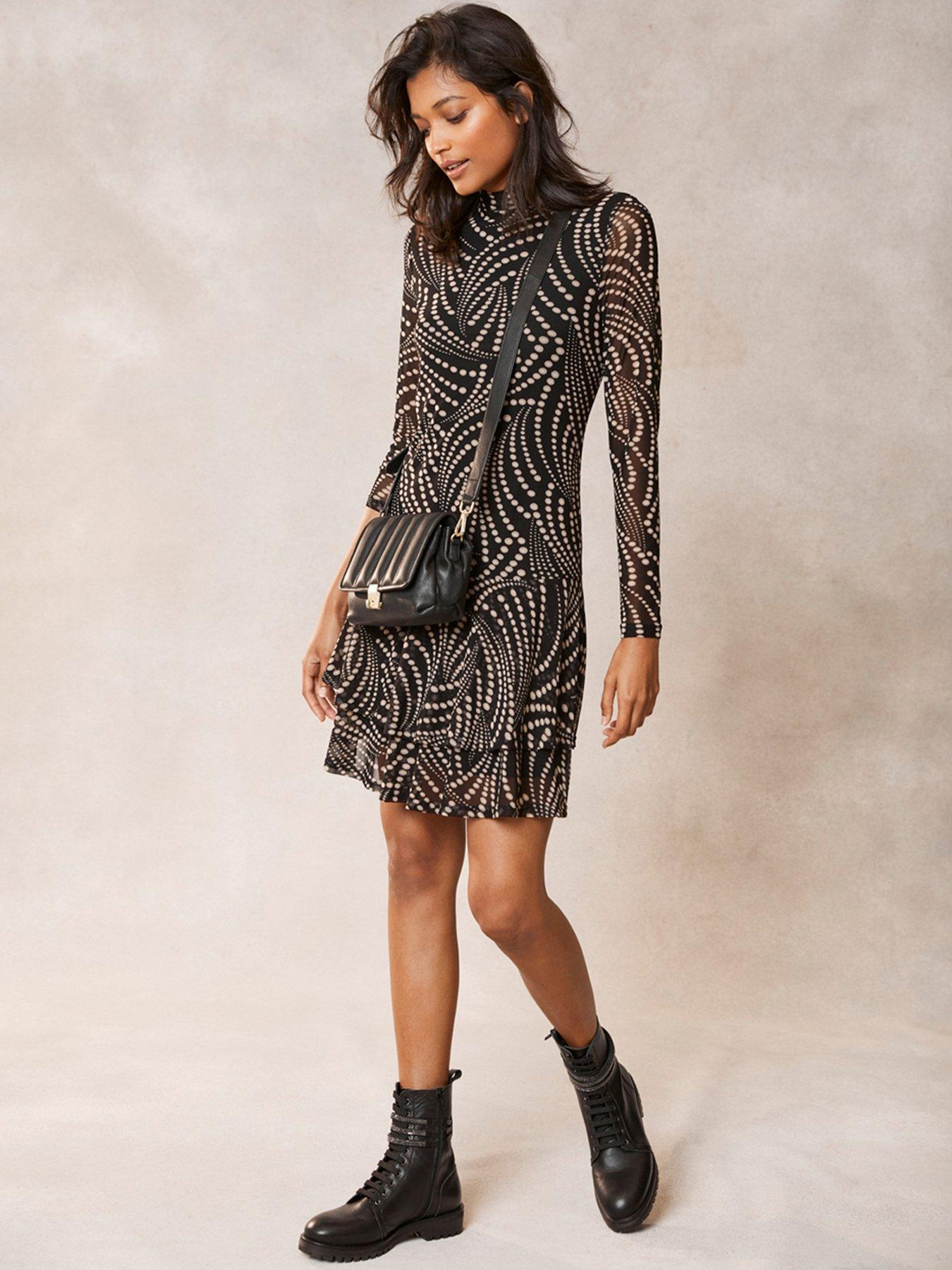 Mint Velvet Nancy Print Mesh Mini Dress Very Ireland