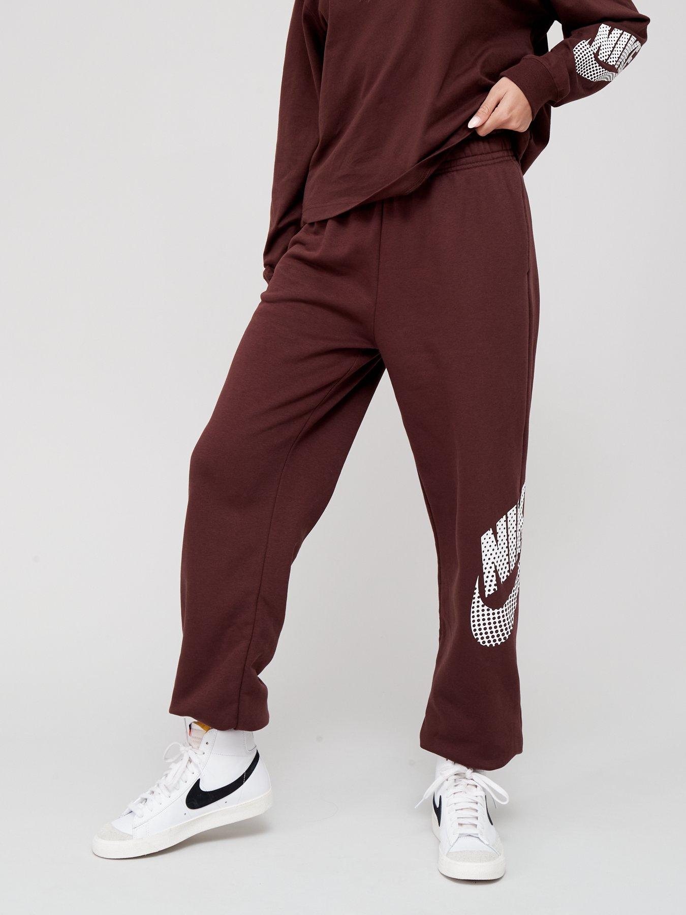 Nike NSW Club Fleece Mid Rise Oversized Joggers - Black/White