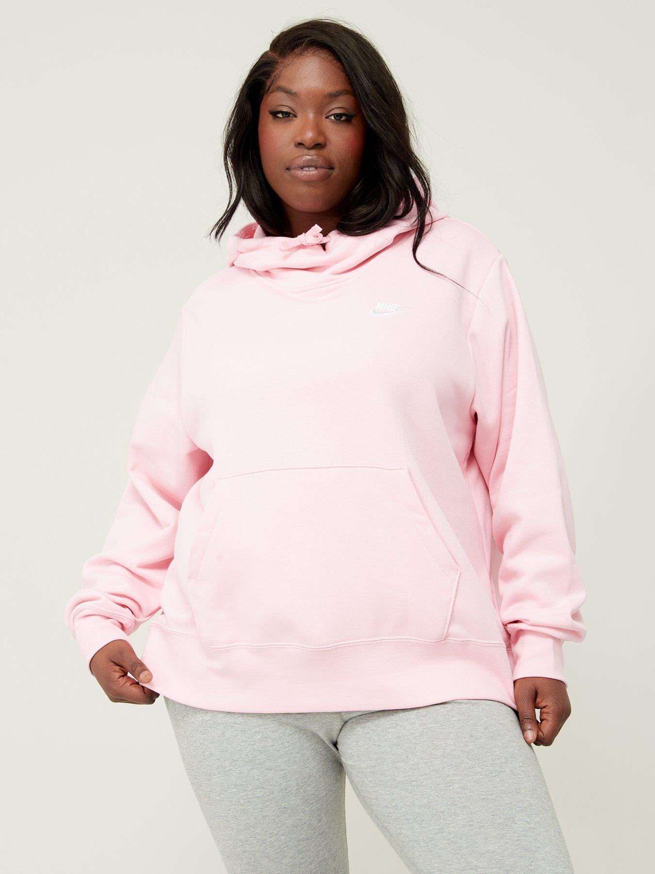 Pink nike clearance hoodie plus size