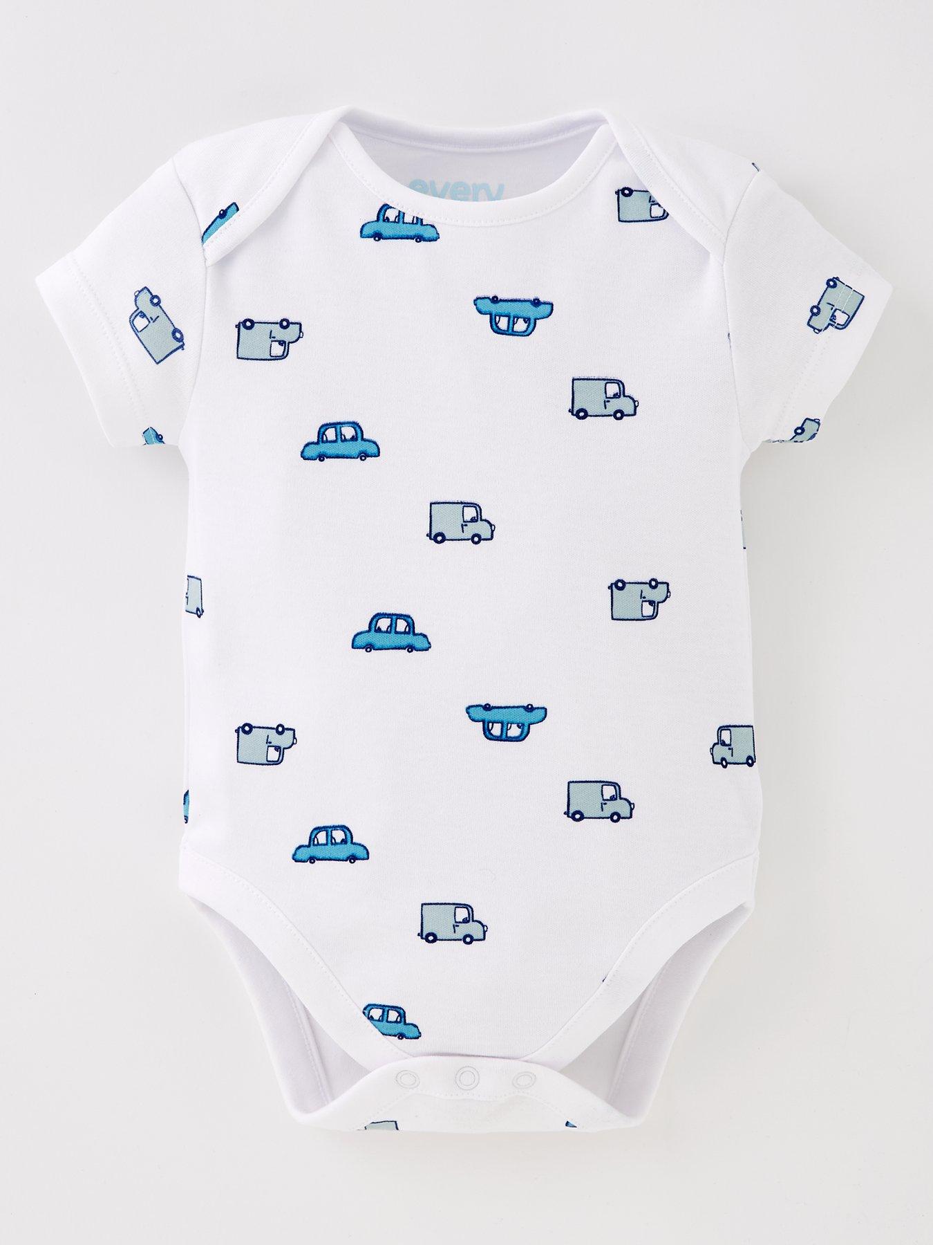 Image 2 of 5 of The Very Collection Baby Boys&nbsp;5 Pack&nbsp;Bodysuits - Blue