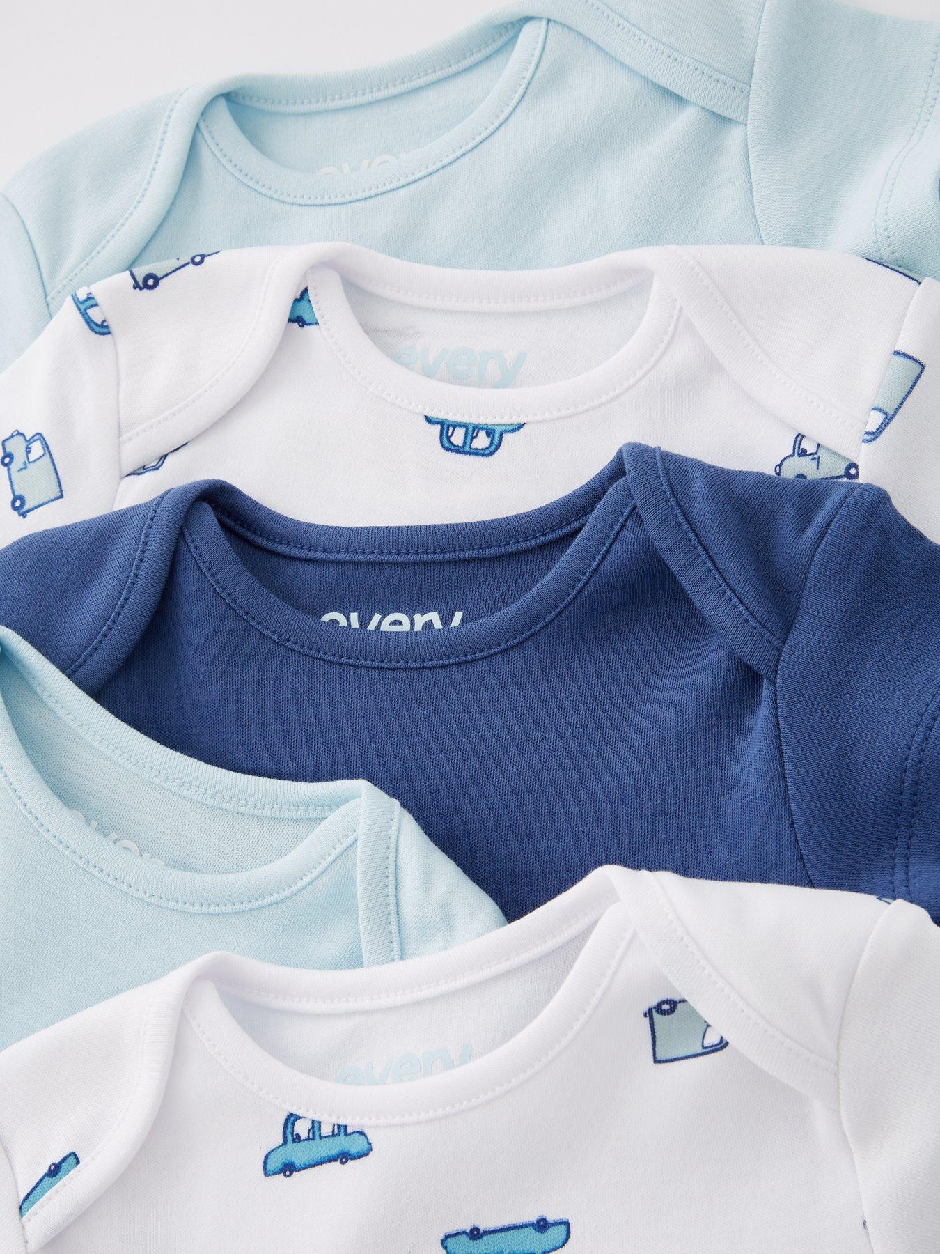 Image 4 of 5 of The Very Collection Baby Boys&nbsp;5 Pack&nbsp;Bodysuits - Blue