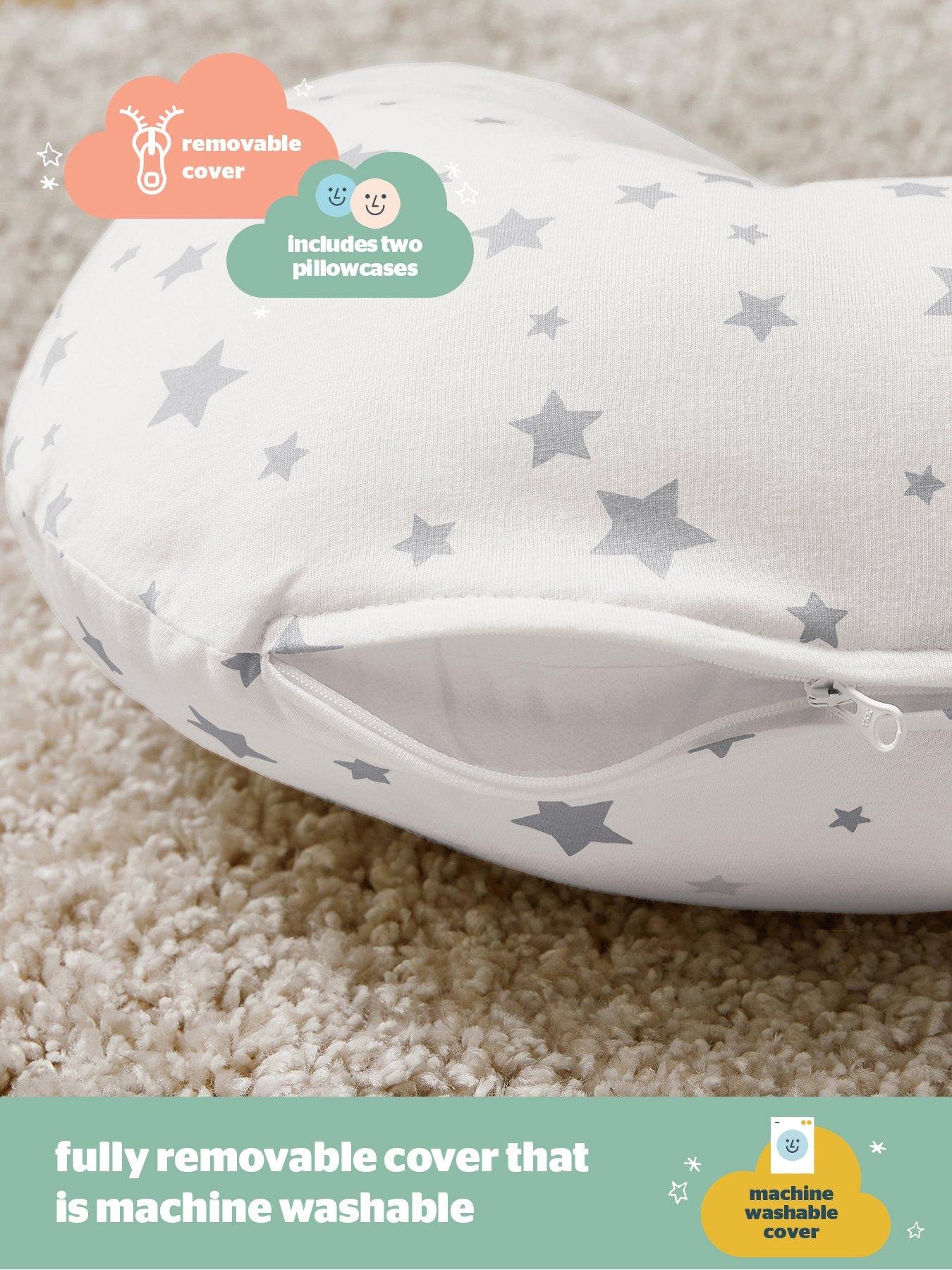Image 4 of 7 of Silentnight Safe Nights Grow with Me 4-in-1 Pillow with Spare Pillowcase - Grey Star
