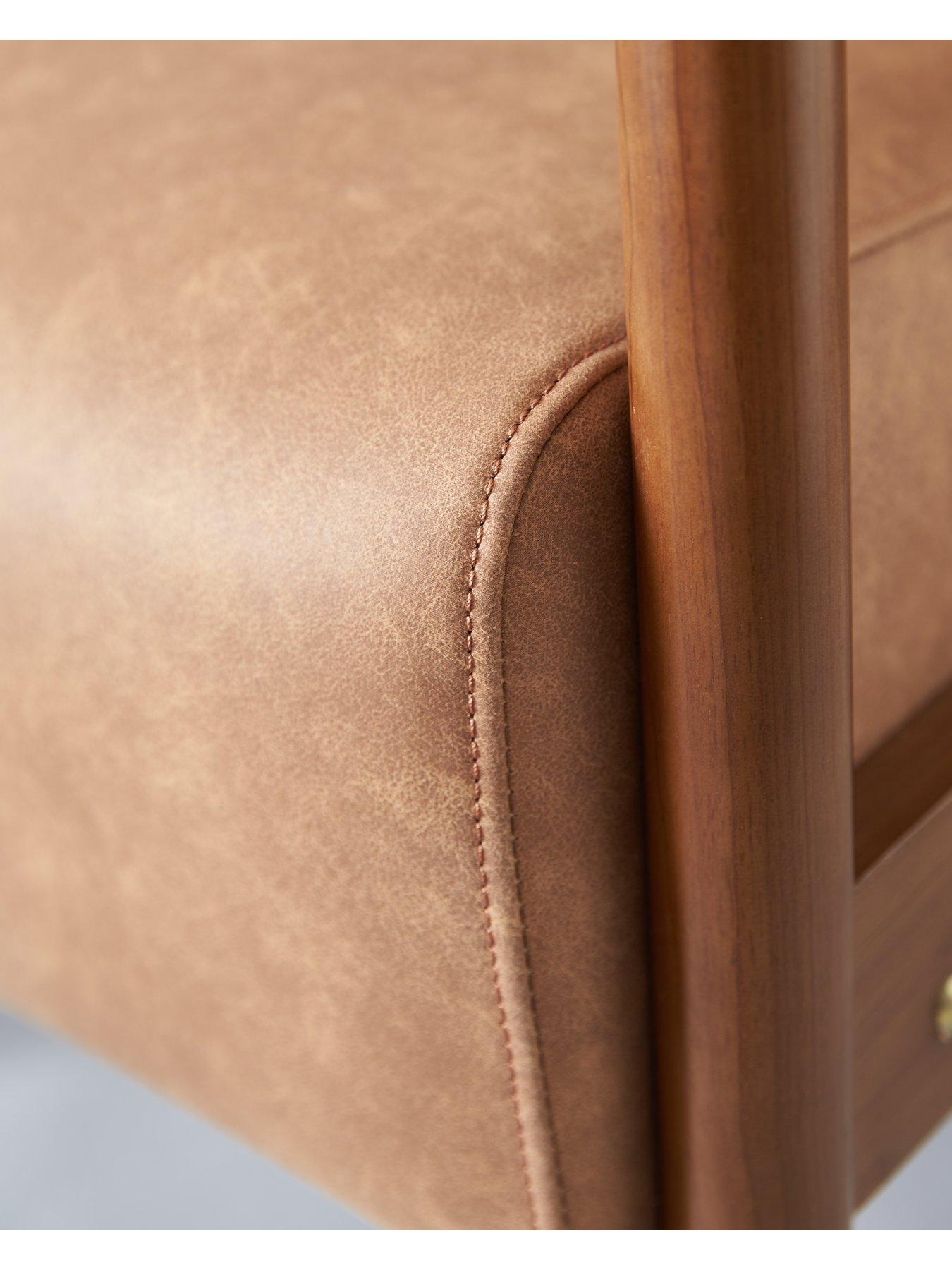 Image 4 of 7 of The Very Collection Ethan Faux Leather&nbsp;Accent Armchair - Tan&nbsp;- FSC&reg; Certified