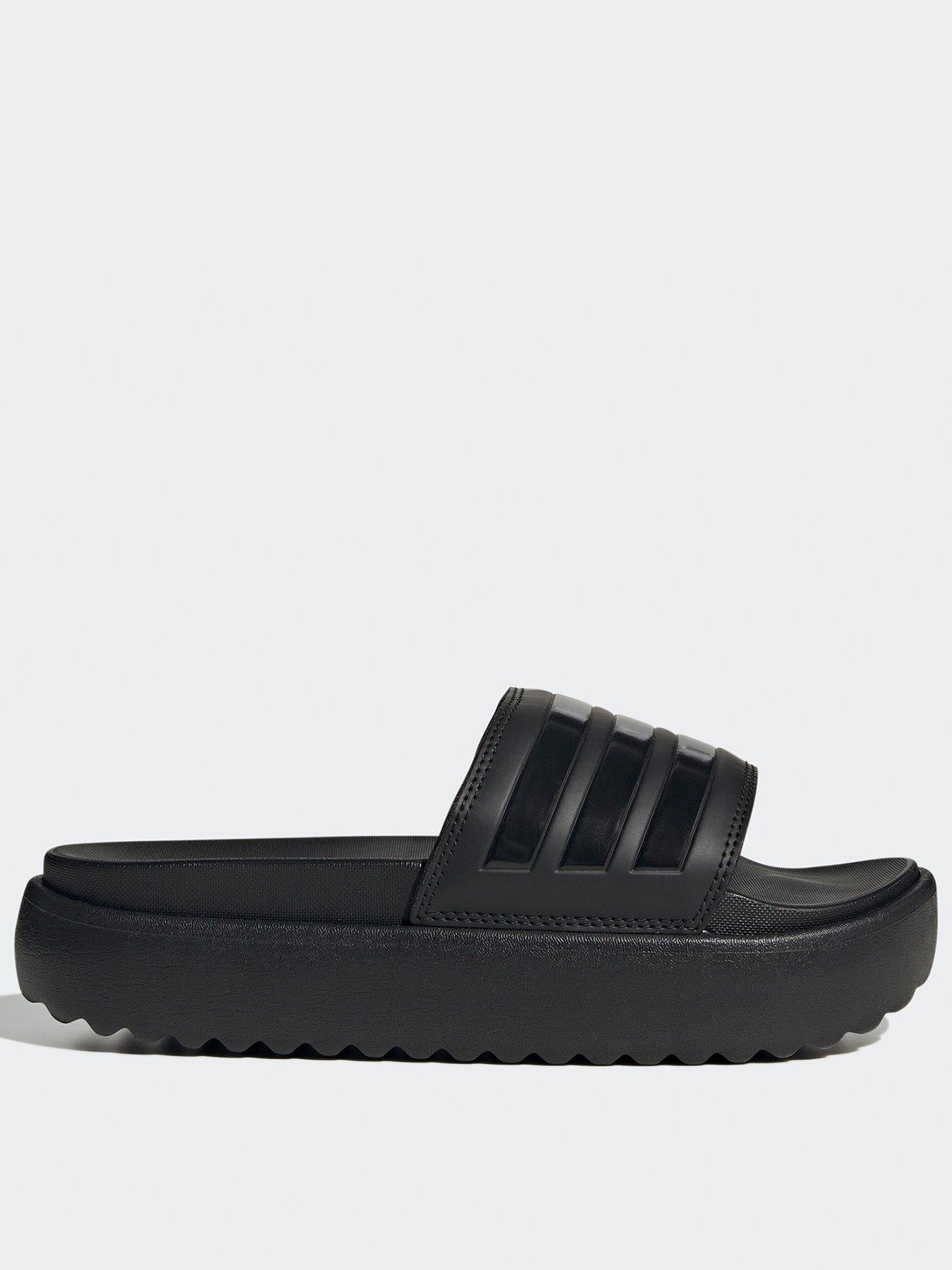 adidas-sportswear-womens-adilette-platform-sliders-blackfront