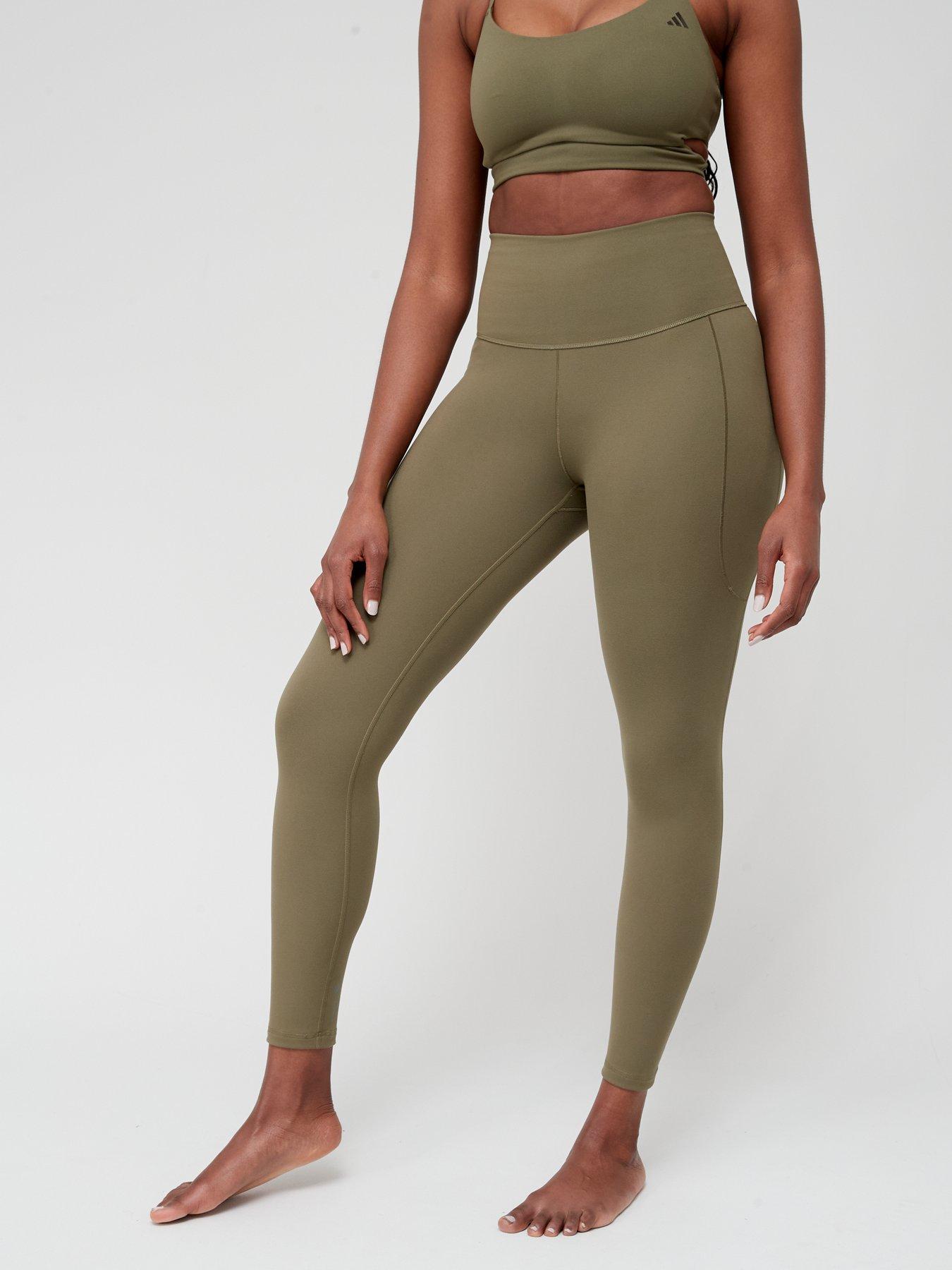 Khaki adidas leggings outlet and top