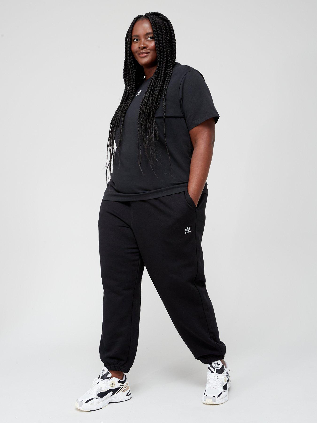 womens asos adidas originals ribbed cuffed sweatpants in black