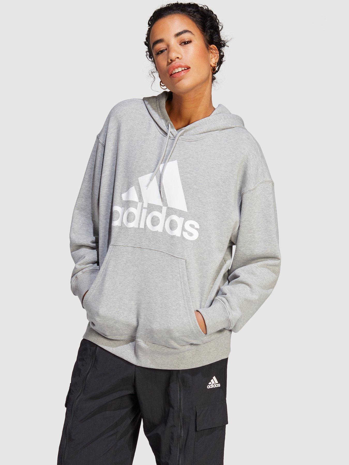 Grey pink and 2024 white adidas hoodie