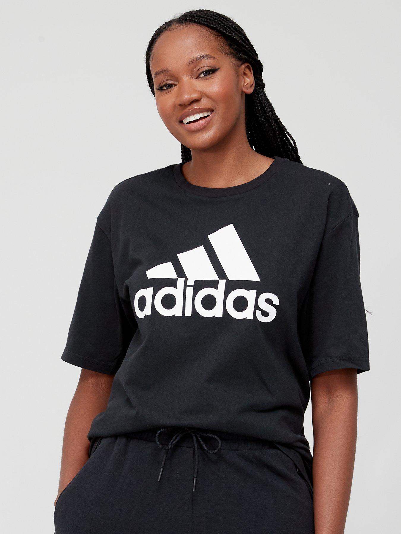 adidas Sportswear Women s 3 Stripe Boyfriend Tee Pink White Very Ireland