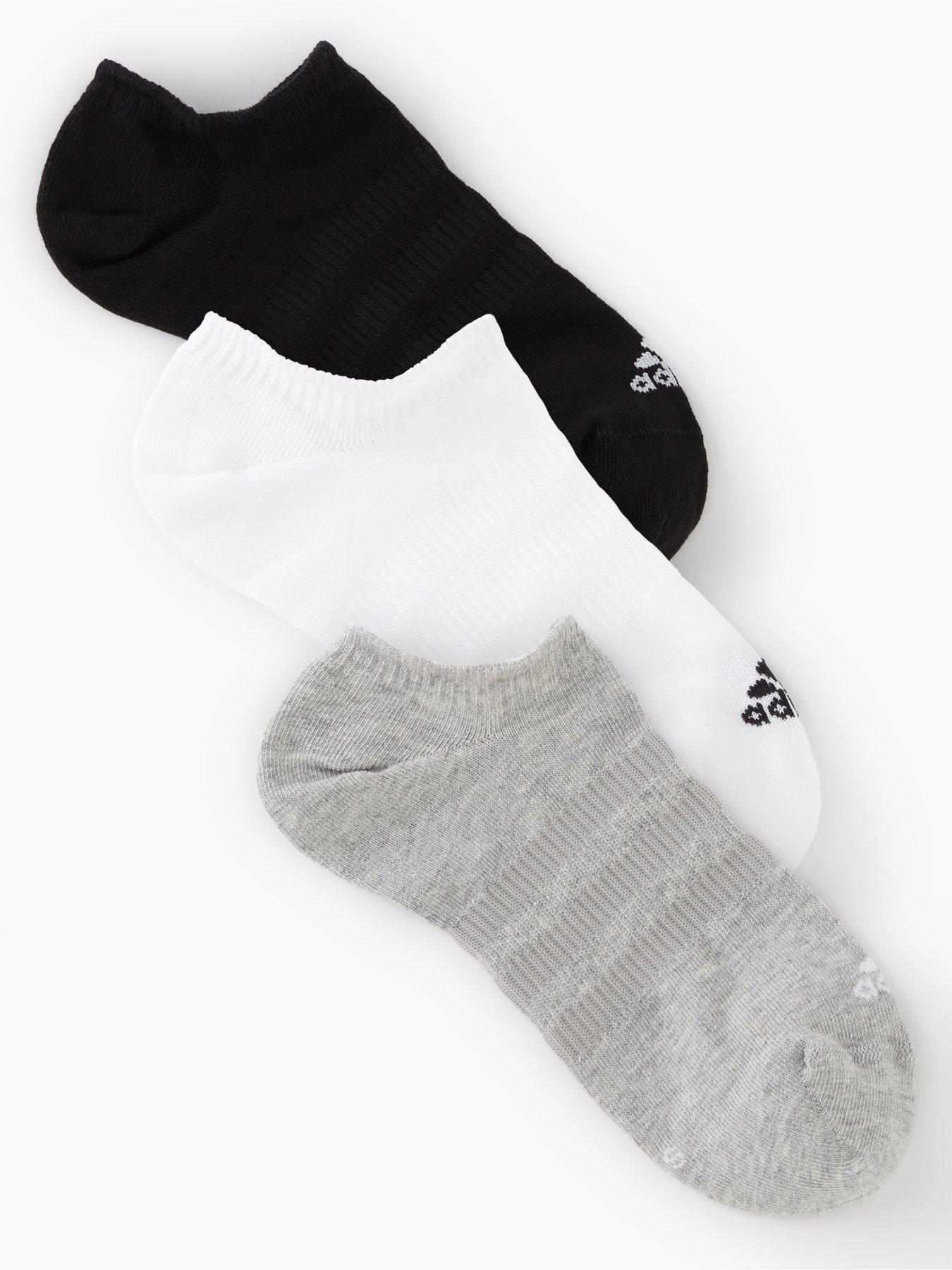 adidas-3-pack-no-show-socks-greyfront
