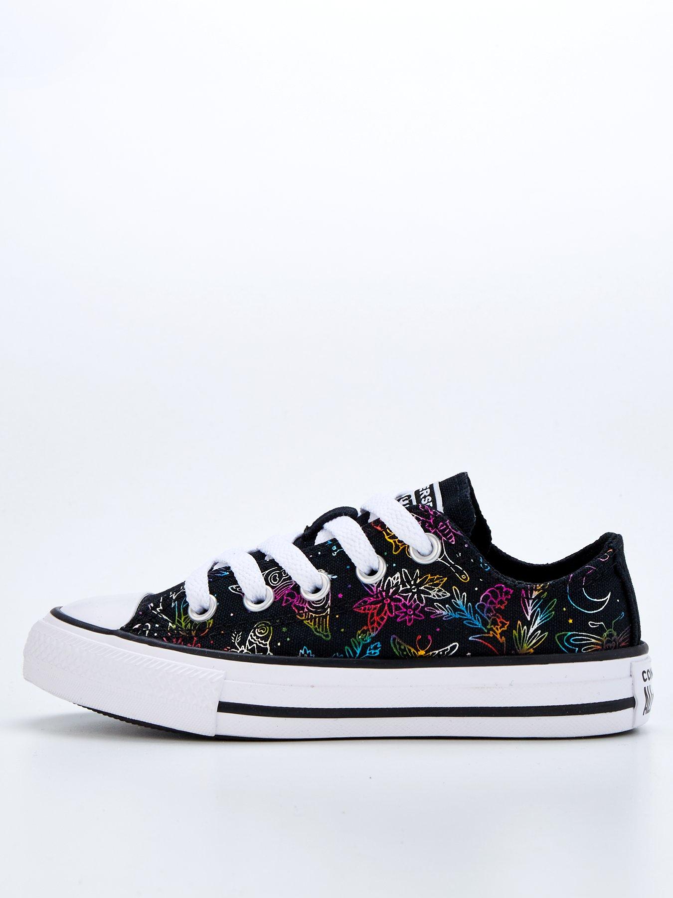 converse multi all star rainbow glitter ox trainers