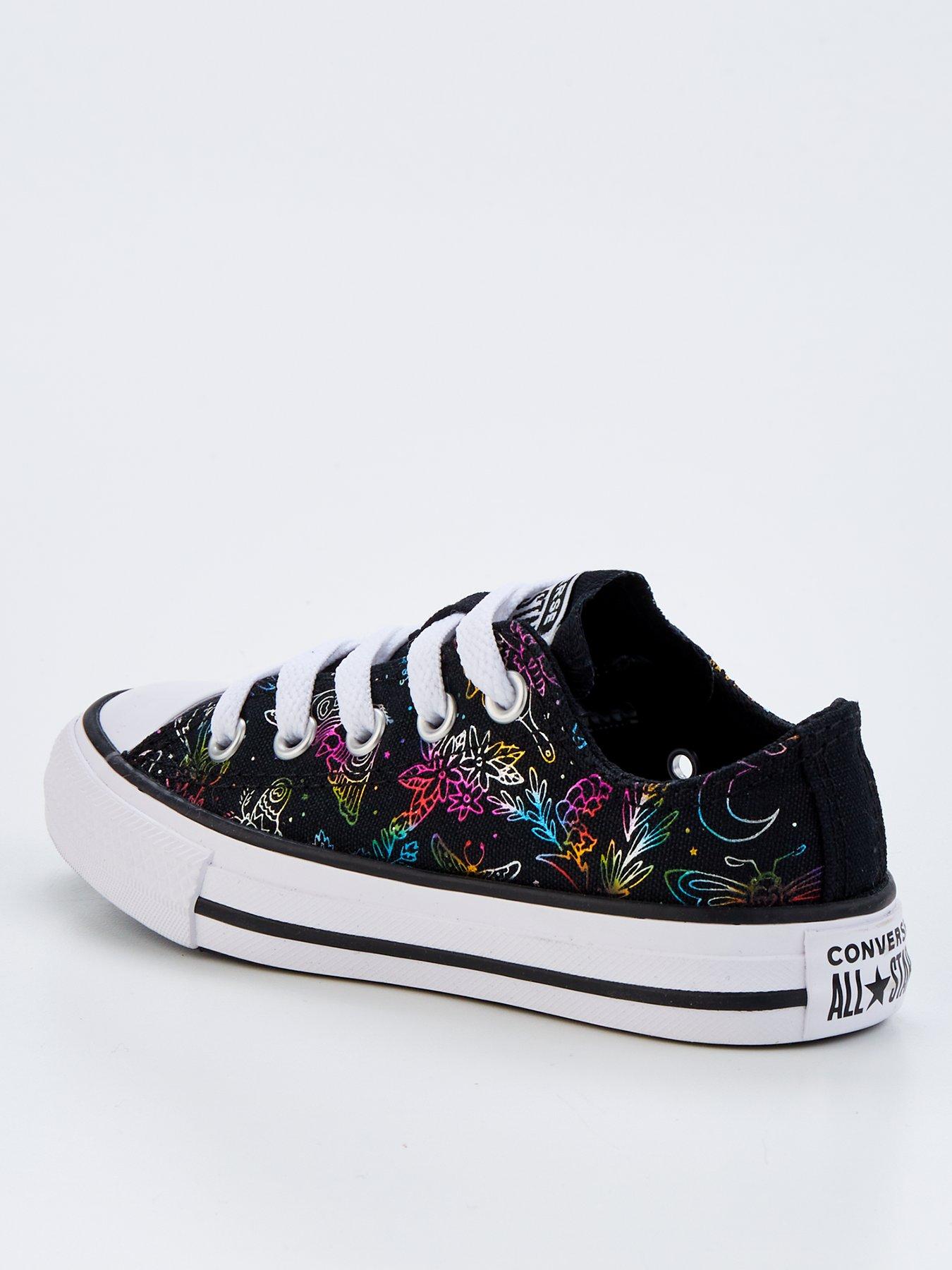 Multi all star store rainbow glitter ox trainers