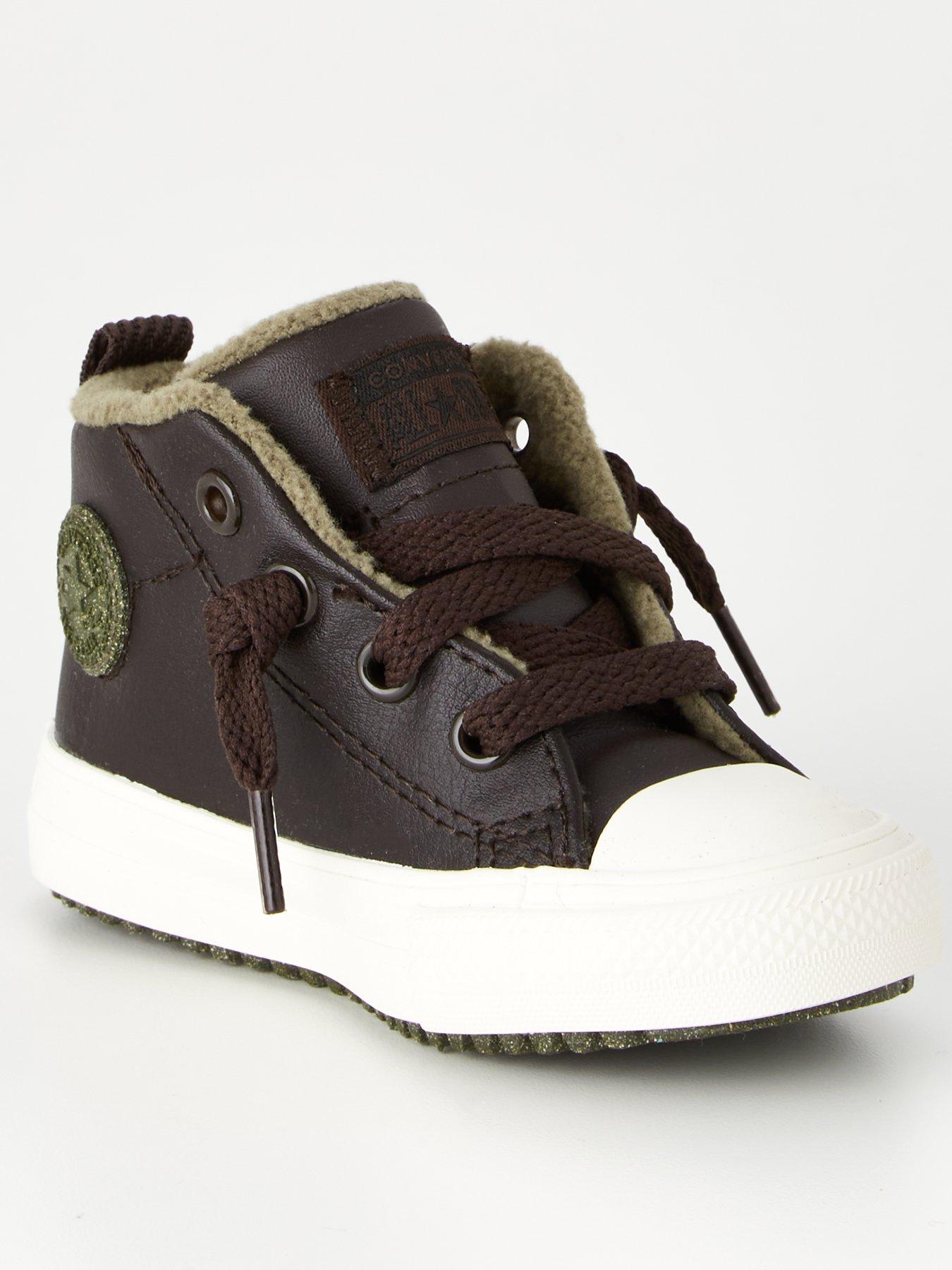 Baby leather outlet converse