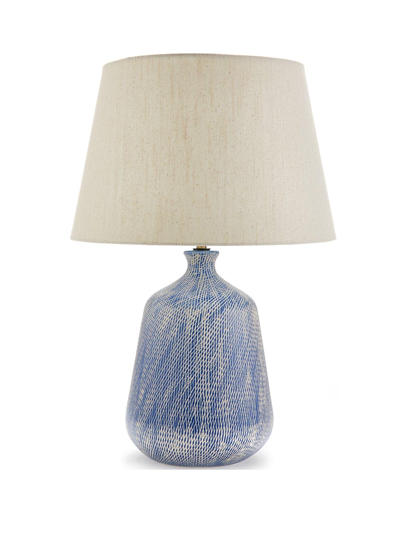 Image 1 of 5 of Very Home Modern Riveria Blue Scratch Table Lamp