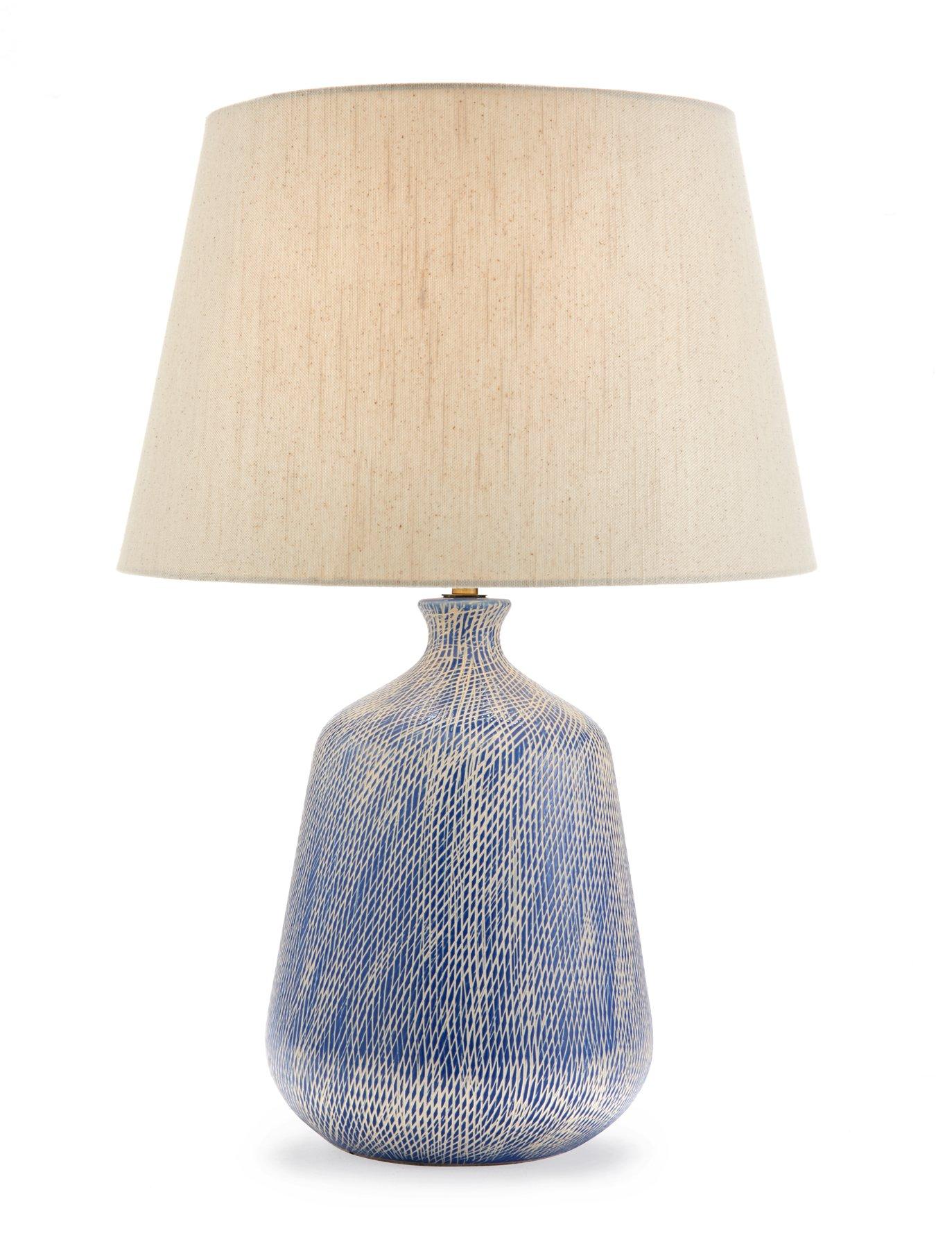 Image 2 of 5 of Very Home Modern Riveria Blue Scratch Table Lamp