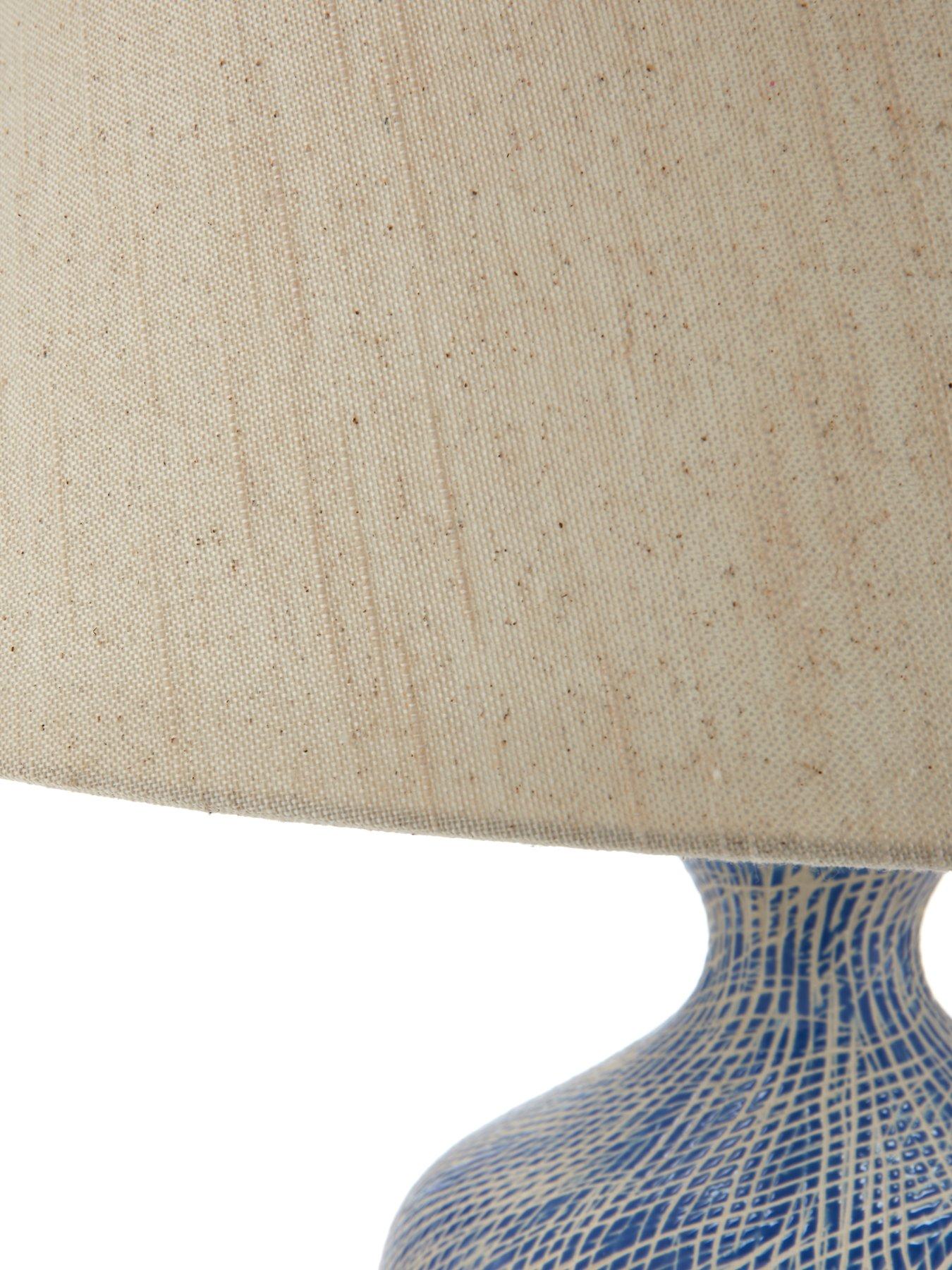 Image 4 of 5 of Very Home Modern Riveria Blue Scratch Table Lamp