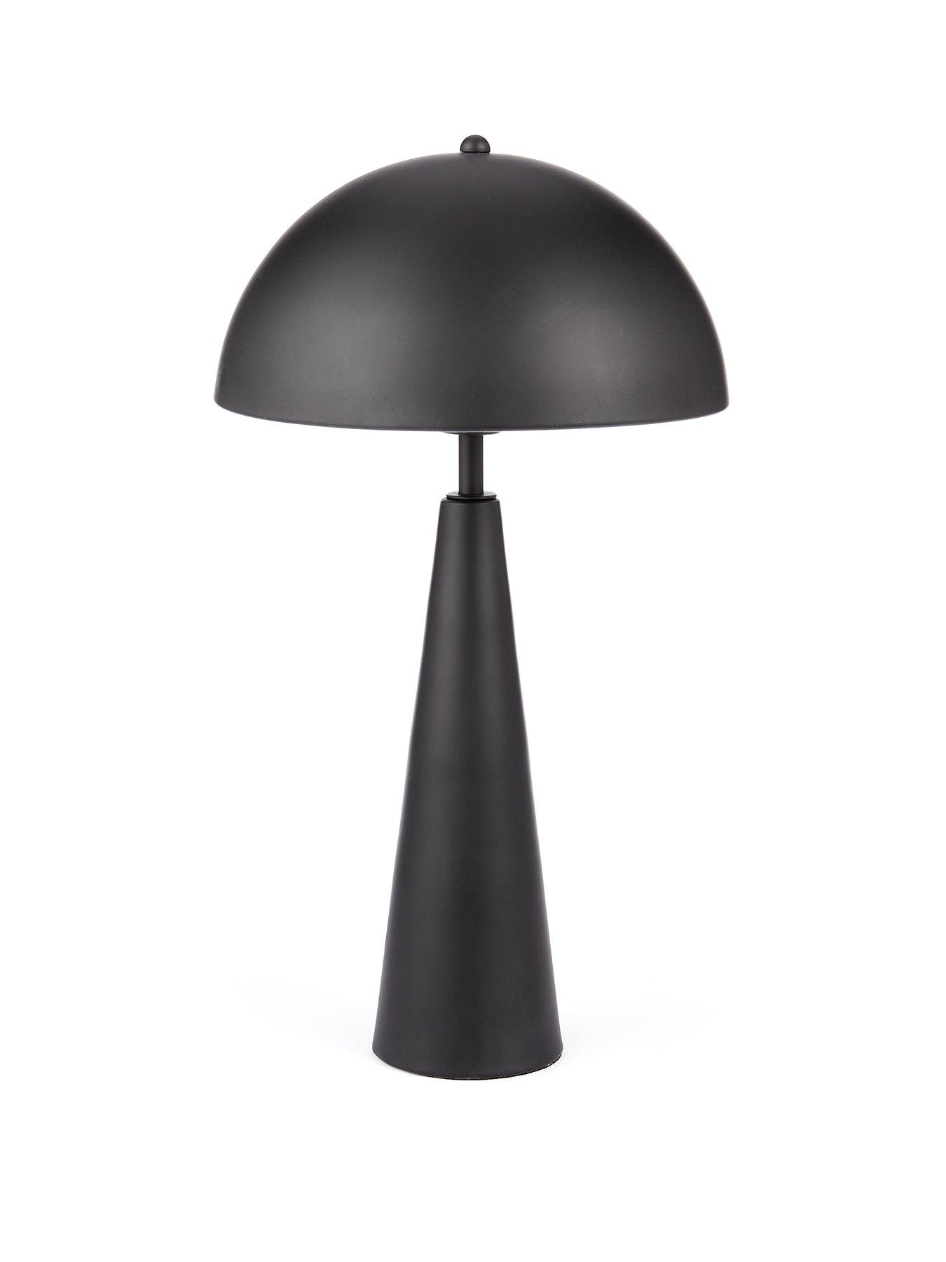 Image 2 of 3 of The Very Collection Half Dome Metal Spun Table Lamp in Black - 46 cm