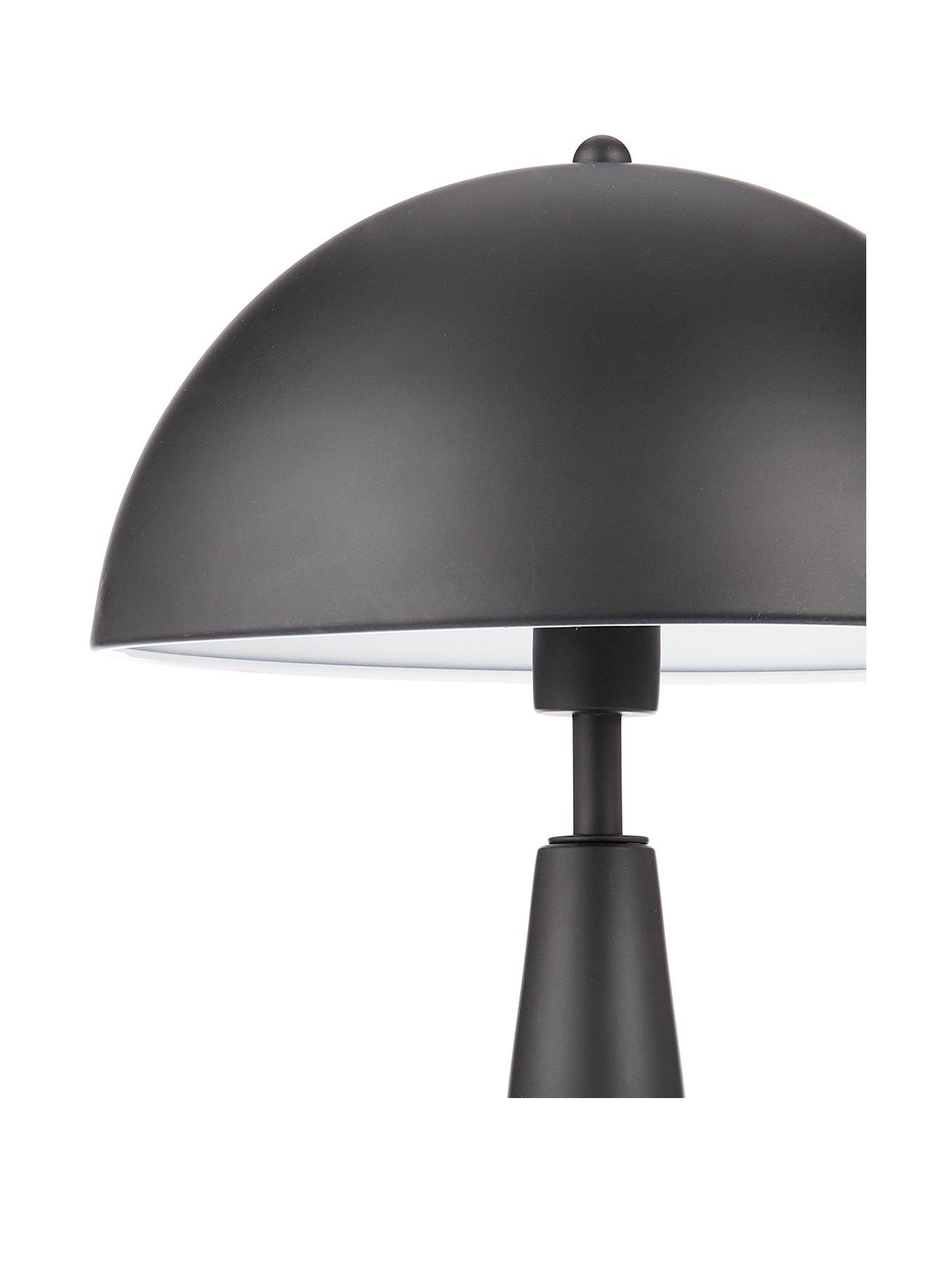 Image 3 of 3 of The Very Collection Half Dome Metal Spun Table Lamp in Black - 46 cm