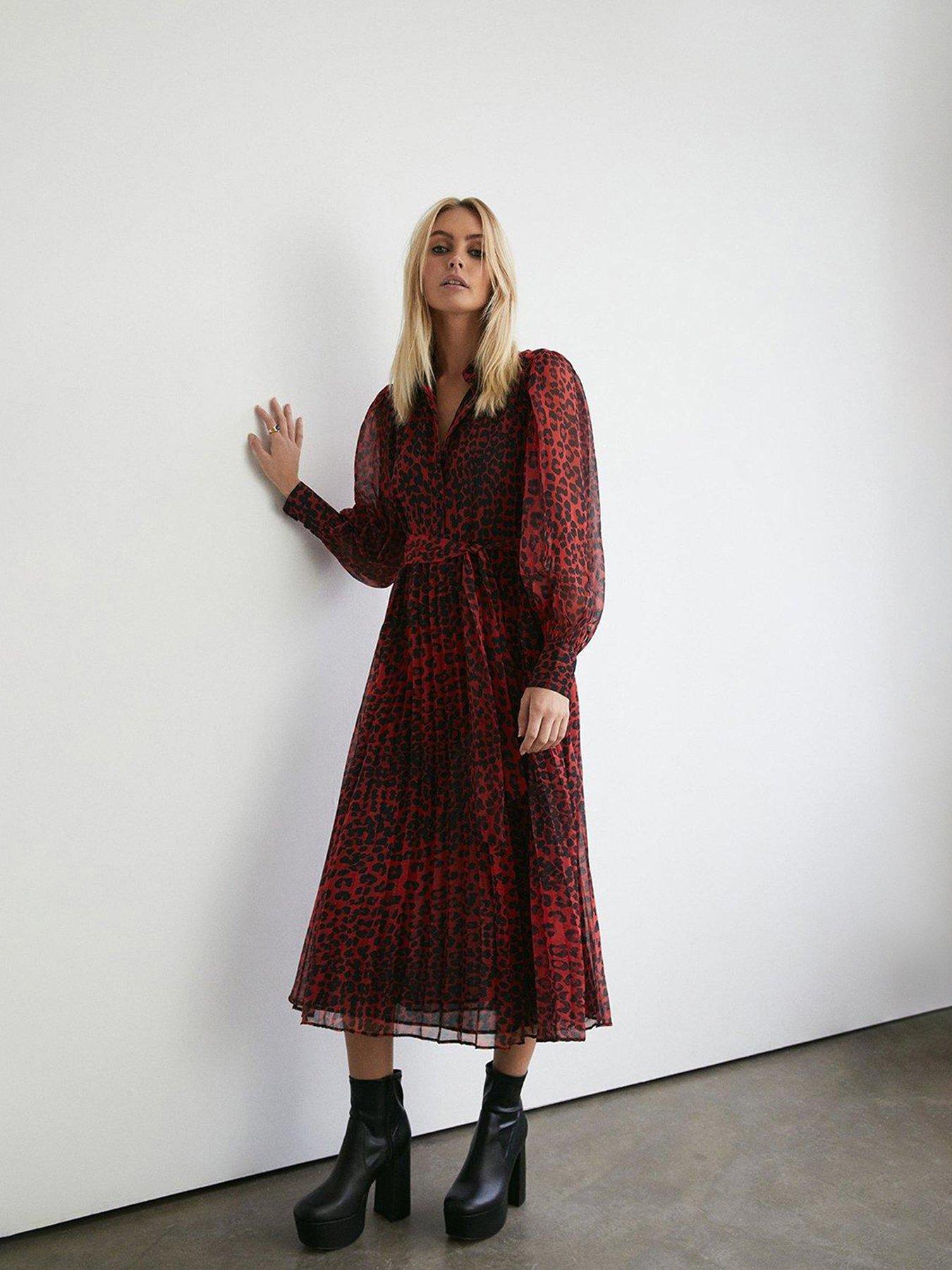 Warehouse pleated sale midi shirt dress