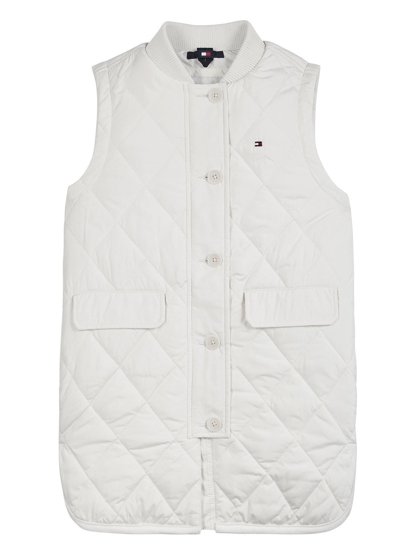 Tommy Hilfiger Girls Quilted Long Vest - White | Very Ireland