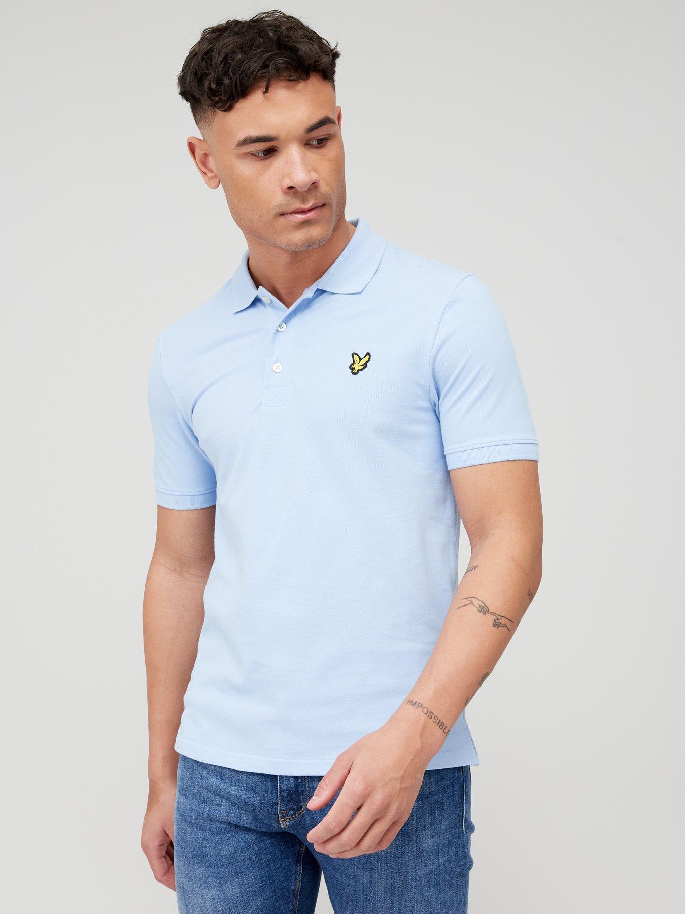 Mens light on sale blue polo shirt