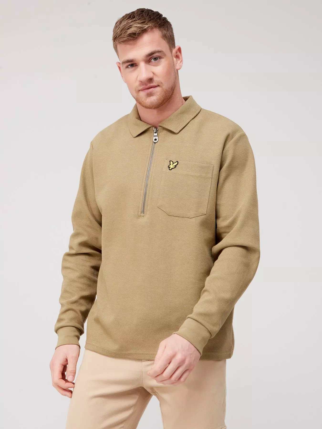 prod1092226842: Lyle & Scott Crest Textured Quarter Zip Sweat
