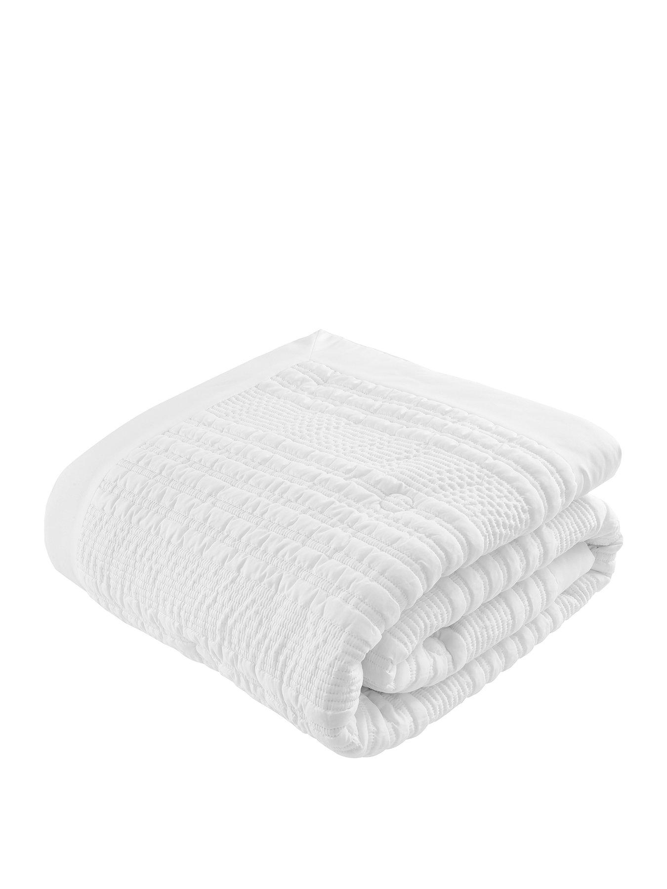 catherine-lansfield-lennon-stripe-seersucker-bedspread-throw-in-whitestillFront