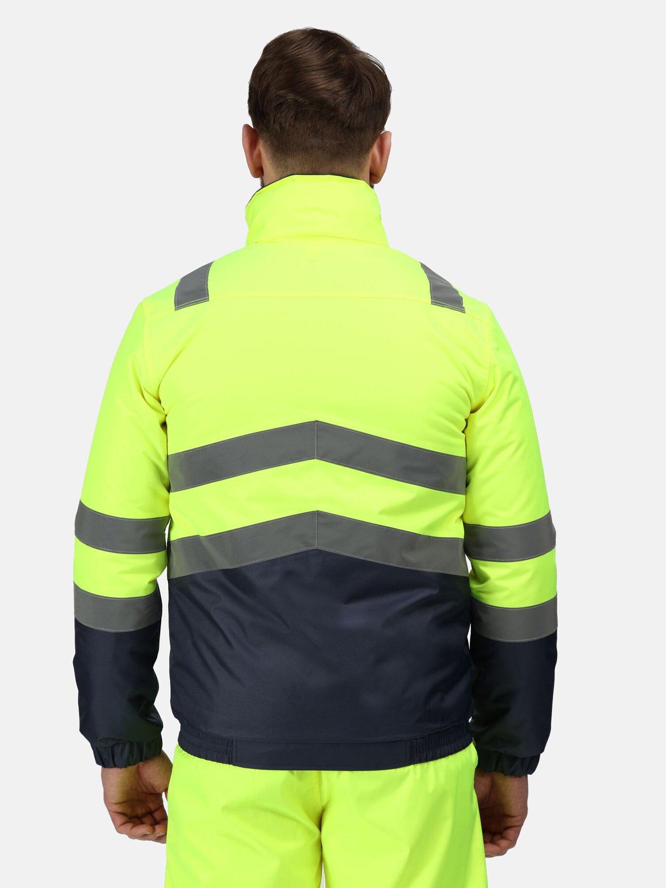 Professional Workwear Hi Vis Bomber Jacket Yellow