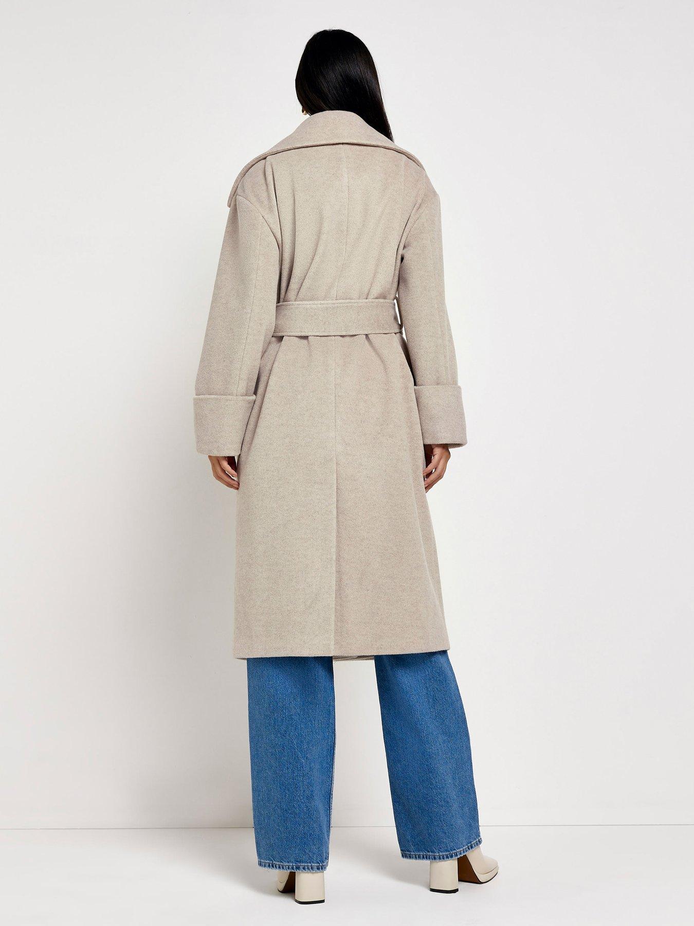 River Island Belted Robe Coat - Beige