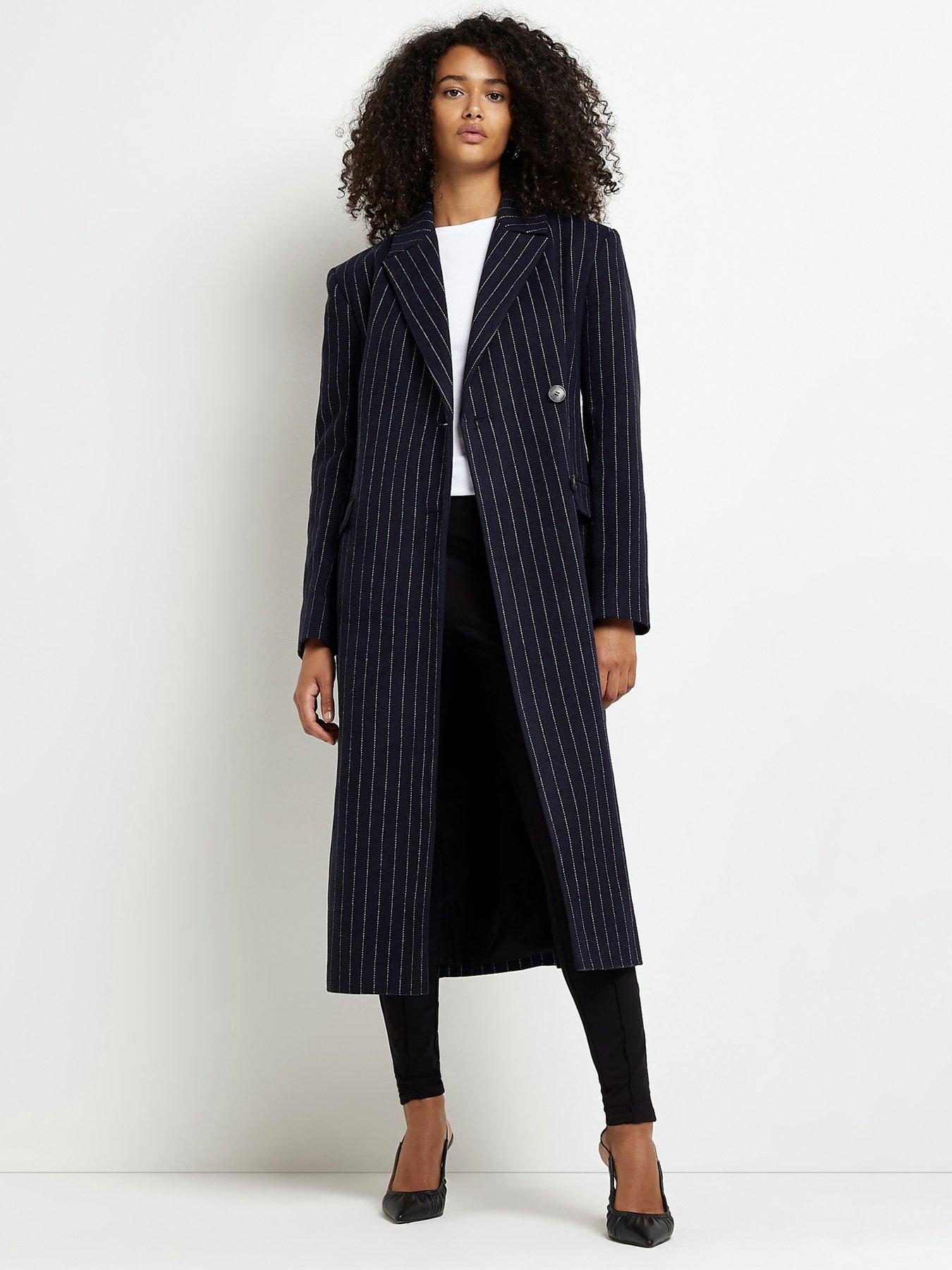 River island store navy coat