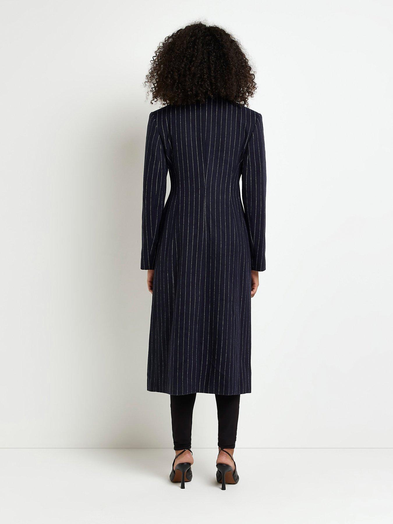 River island overcoat hot sale in navy