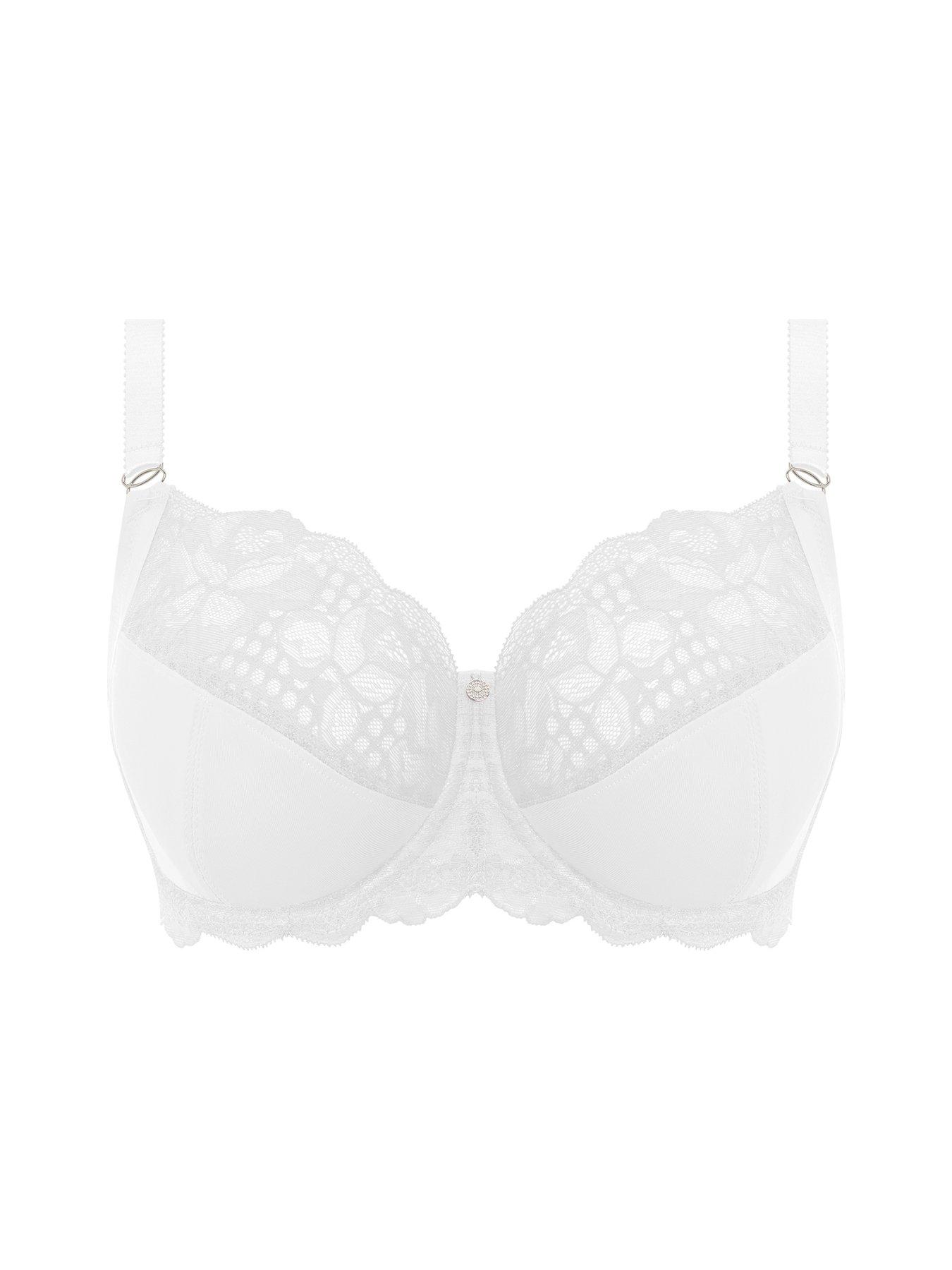 Lovely Lace Non Wired Cotton Bra with Padded Side Support - White