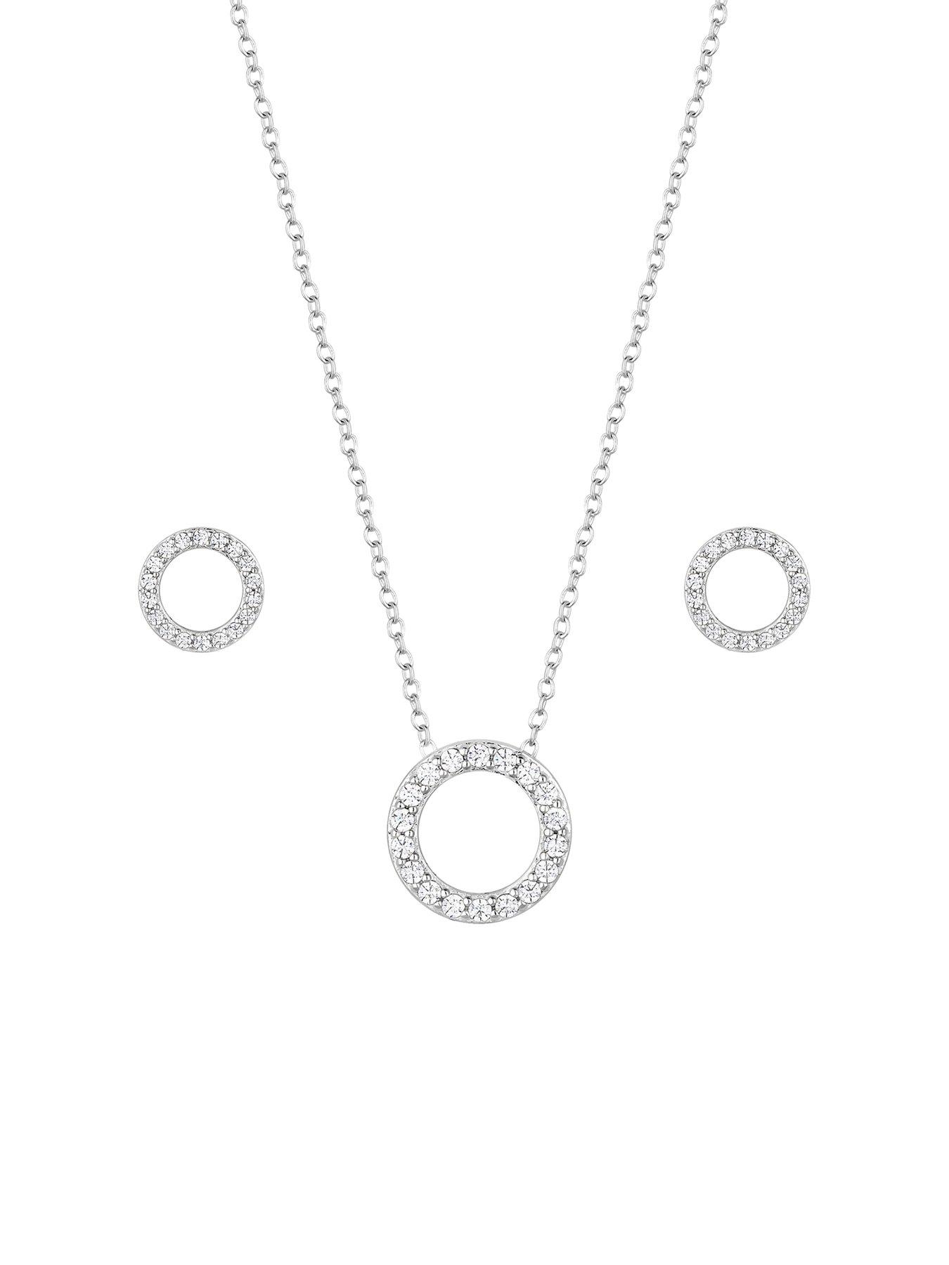 Image 2 of 2 of Simply Silver Sterling Silver 925 Cubic Zirconia Round Open Set