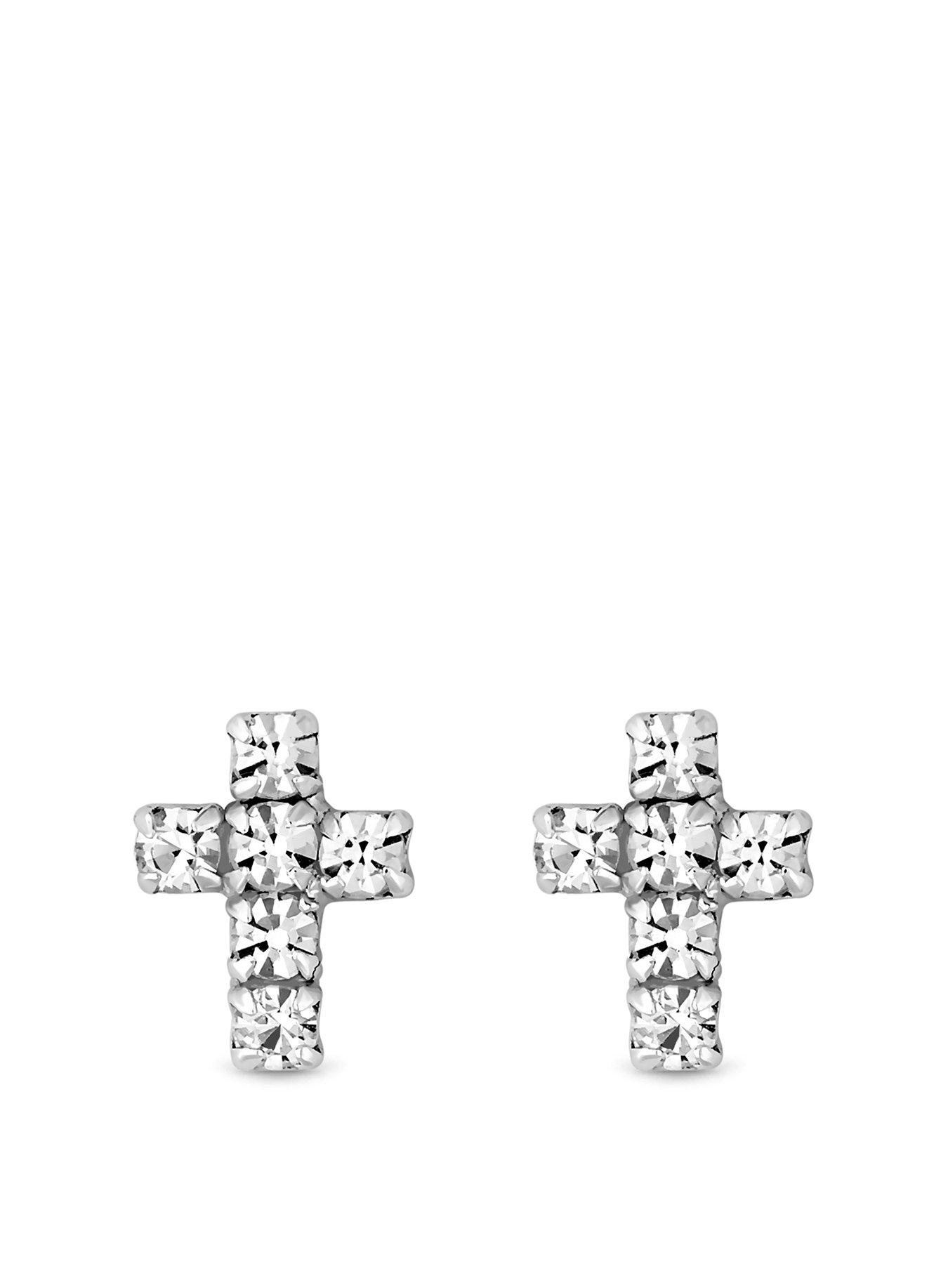 simply-silver-sterling-silver-925-cubic-zirconia-cross-stud-earrings