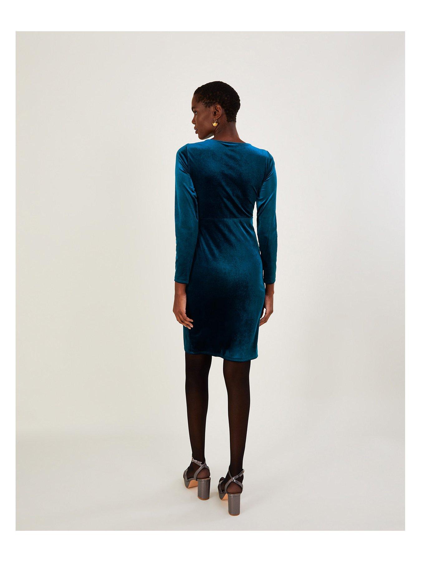 Monsoon teal cheap velvet dress