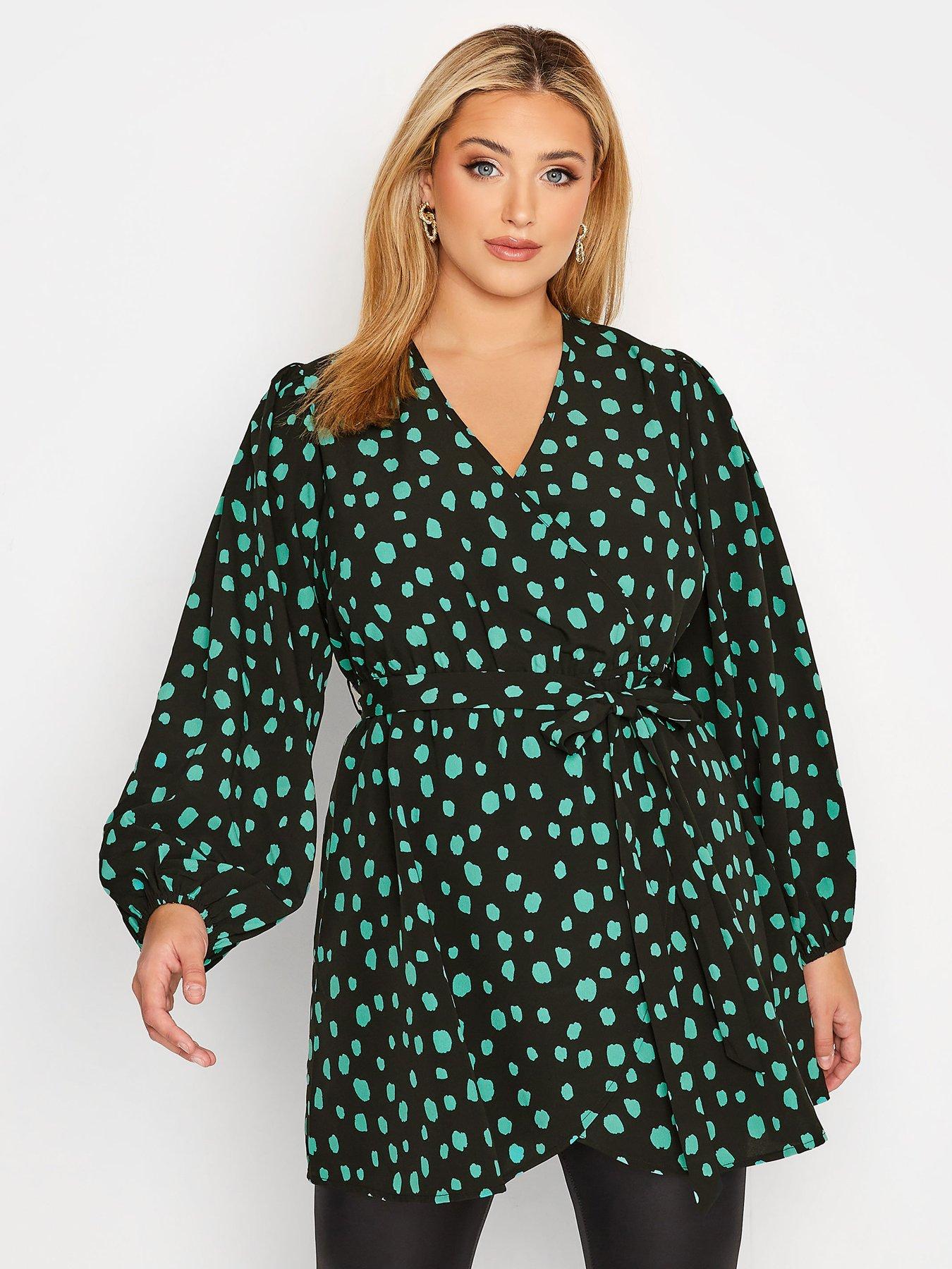 Plus Size YOURS LONDON Black Polka Dot Boyfriend Shirt