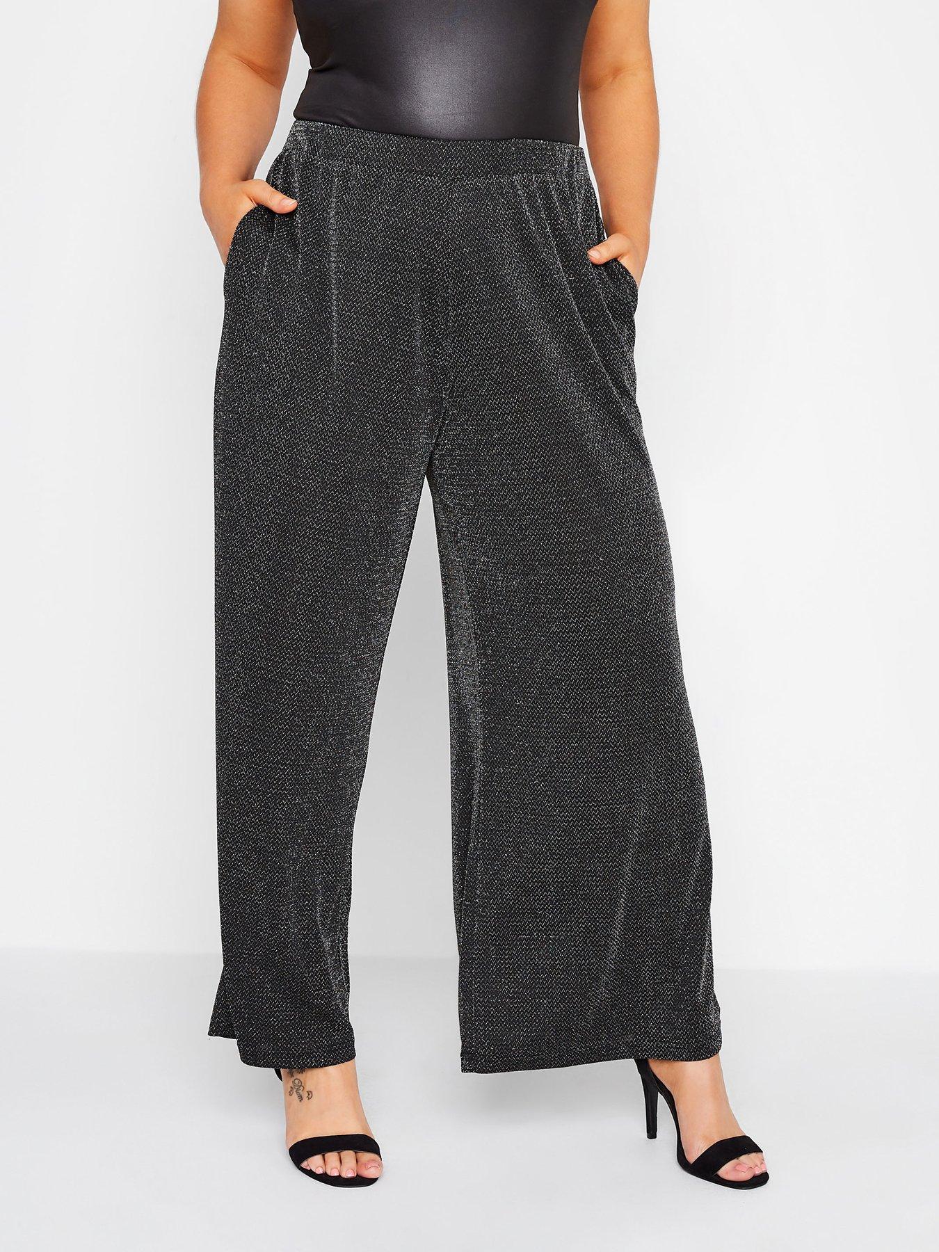 yours-sparkle-wide-leg-trouser-black