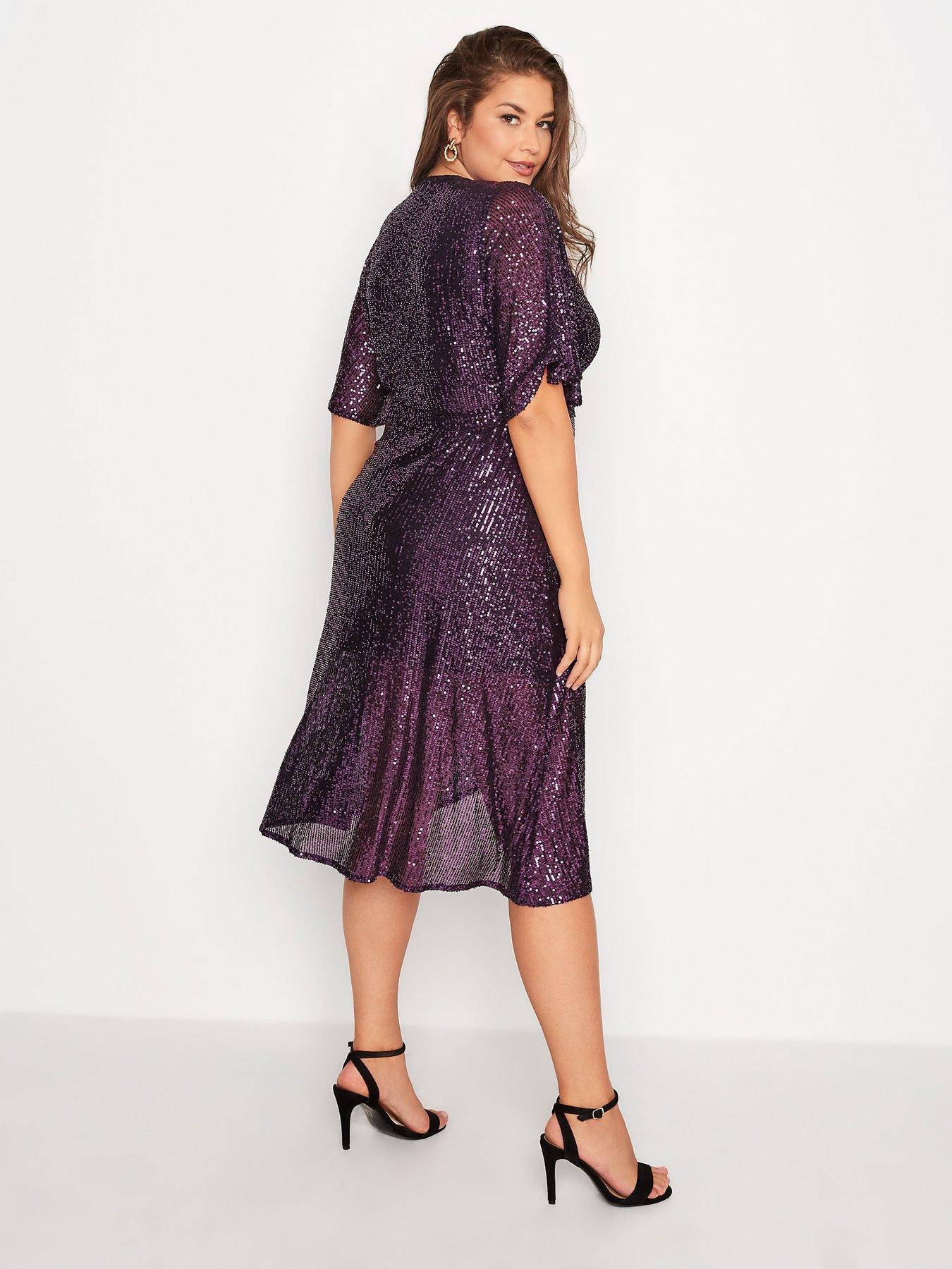 yours-sequin-double-mesh-wrap-dress-purplestillFront