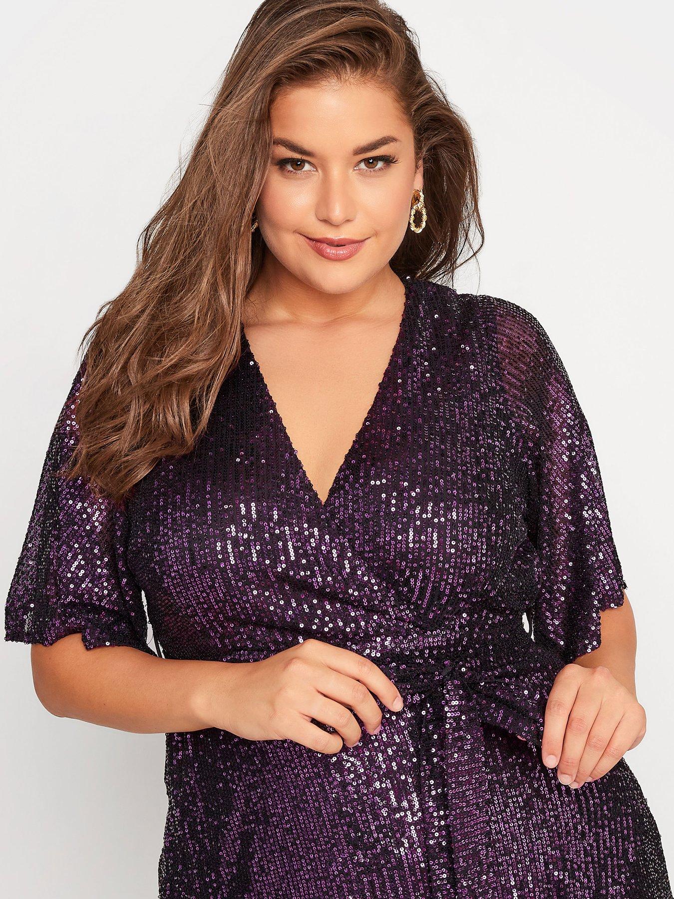 yours-sequin-double-mesh-wrap-dress-purpleoutfit
